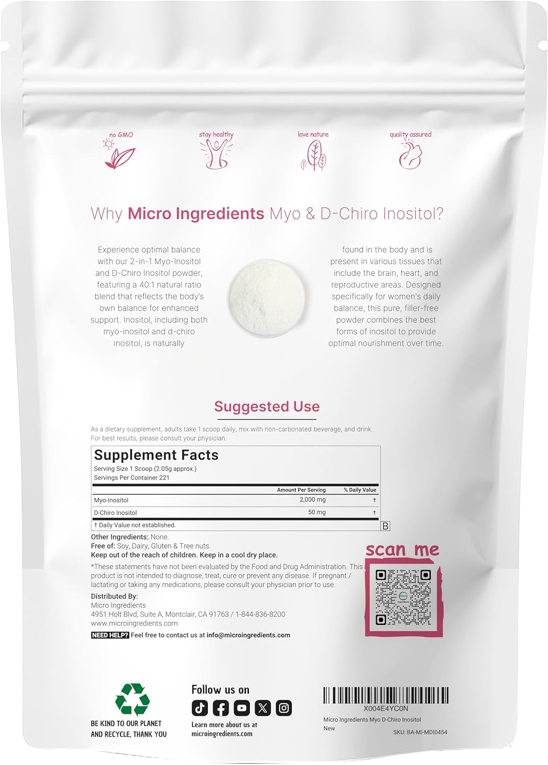 Grass-Fed Multi Collagen Protein Powder & D-Chiro Inositol Bundle - 2lbs | Peptides & Supplement for Women - 2 Pack
