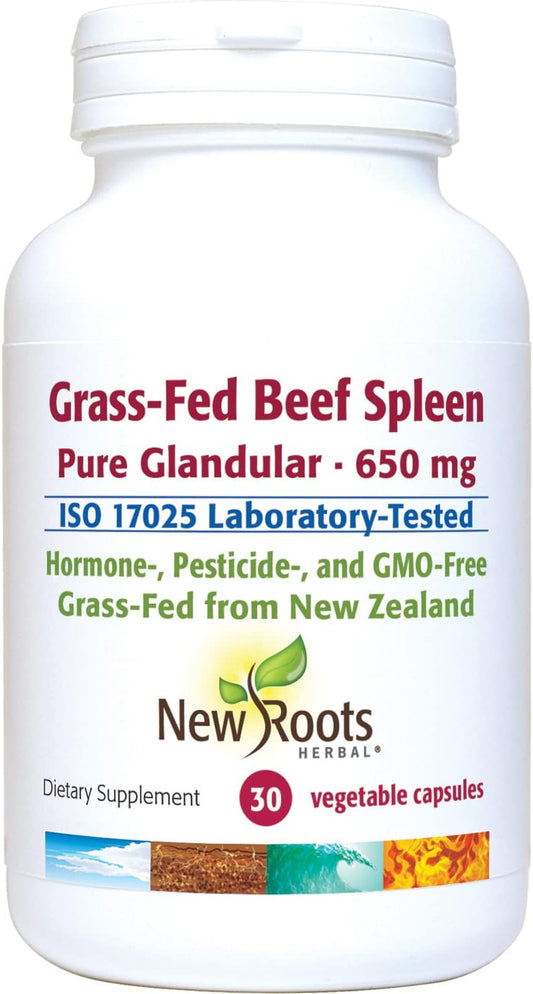 Grass-Fed New Zealand Beef Spleen Capsules - 650mg (30 Count) | Immune Support & Spleen Function | Non-GMO Supplement