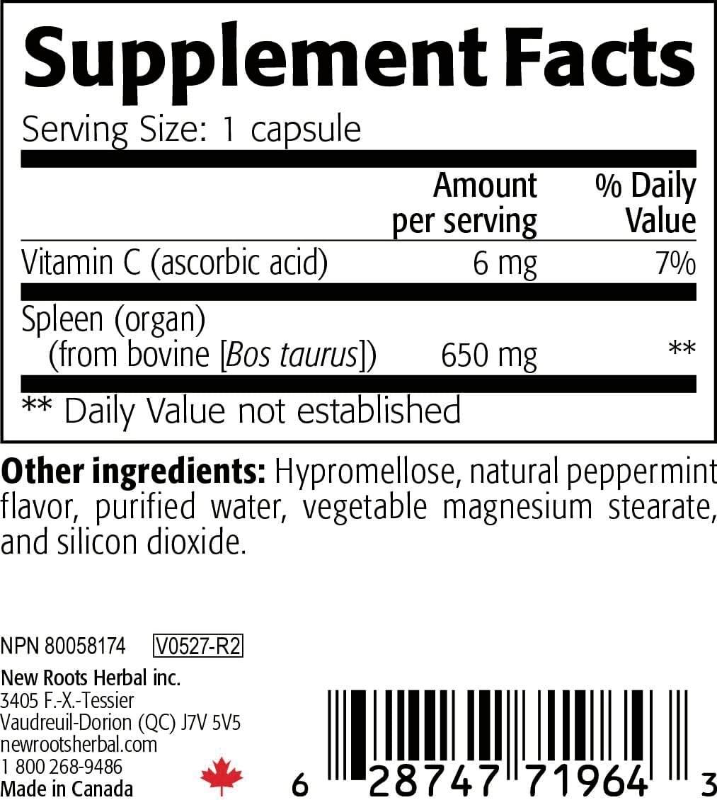 Grass-Fed New Zealand Beef Spleen Capsules - 650mg (30 Count) | Immune Support & Spleen Function | Non-GMO Supplement