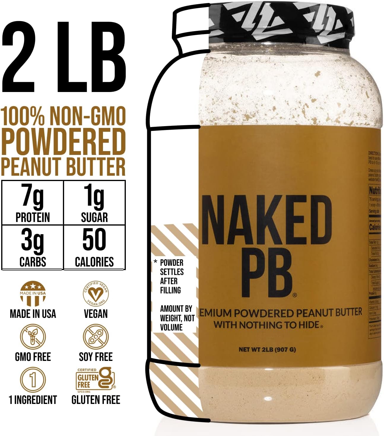 Grass Fed Protein Bundle: 2LB Naked Goat and 2LB Naked Peanut Butter - Naked Nutrition
