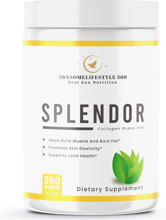 Grass-Fed Splendor Collagen Peptides Powder for Next Gen Nutrition - Type I & III Collagen Peptides from Healthy Cows