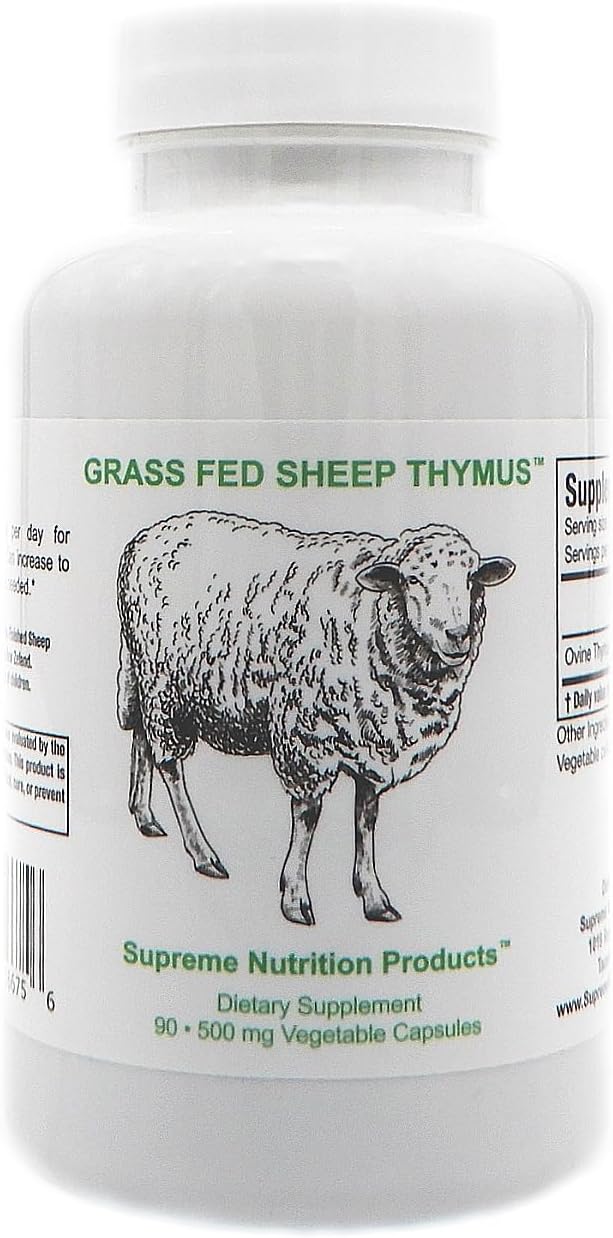 Grass-Fed Supreme Nutrition Sheep Thymus Capsules - 90 Pure Ovine Thymus Capsules from New Zealand