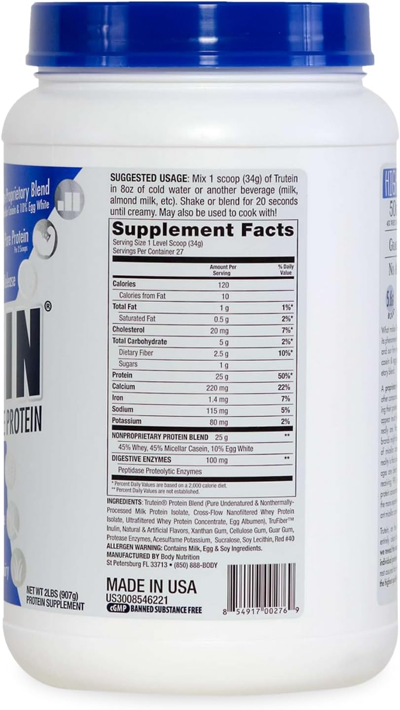 Grass Fed Whey Protein Powder with Strawberries & Cream Flavor - 45% Whey, 45% Casein, 10% Egg White, Gluten-Free, Low Sodium - Gym Supplement & Breakfast Shake - 2lb