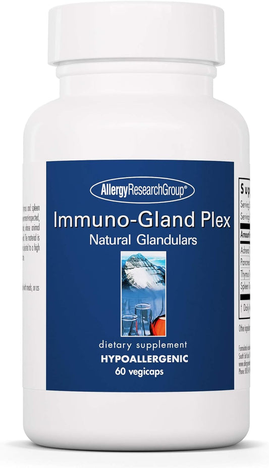 Grassfed Glandular Organ Meat Complex Supplement - Immuno-Gland Plex with Beef Spleen, Pancreas - 60 Vegetarian Capsules by Allergy Research Group