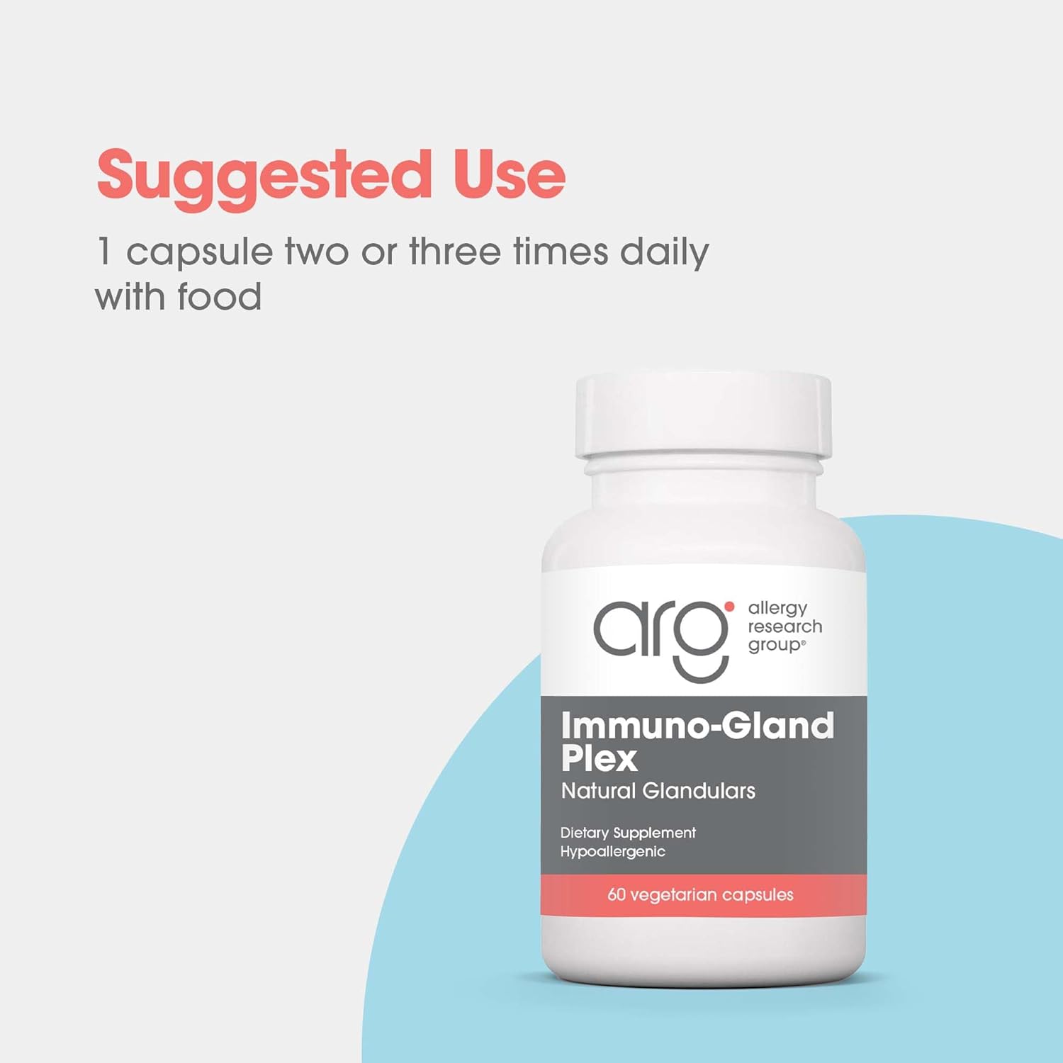 Grassfed Glandular Organ Meat Complex Supplement - Immuno-Gland Plex with Beef Spleen, Pancreas - 60 Vegetarian Capsules by Allergy Research Group