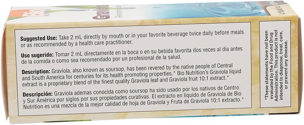 Graviola Liquid Supplement - 4 fl oz (750mg) Annona Muricata Soursop Extract