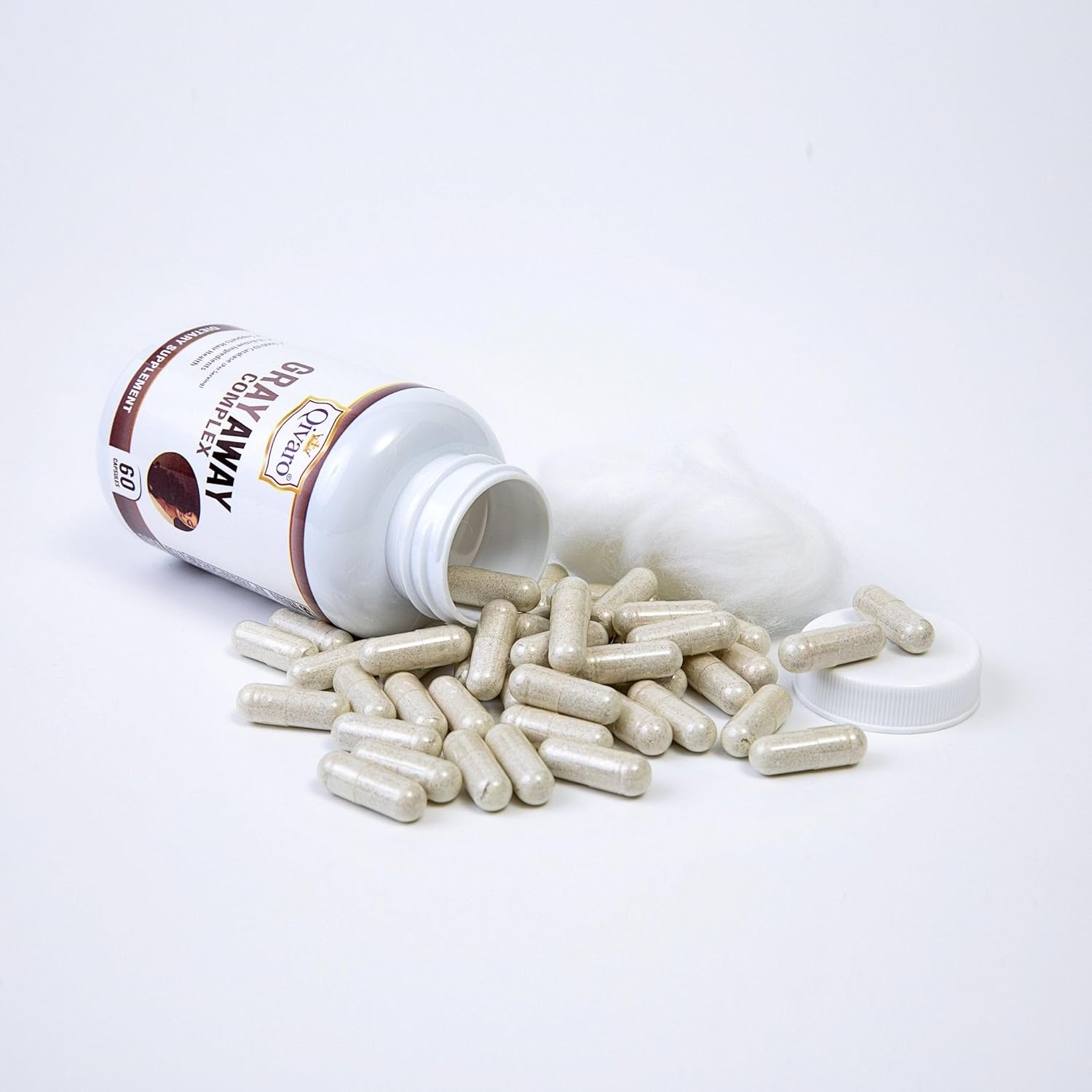 Gray Away Complex by Qivaro - Advanced Unisex Supplement for Restoring Natural Hair Color - Reverse Graying in Men and Women - 60 Capsules