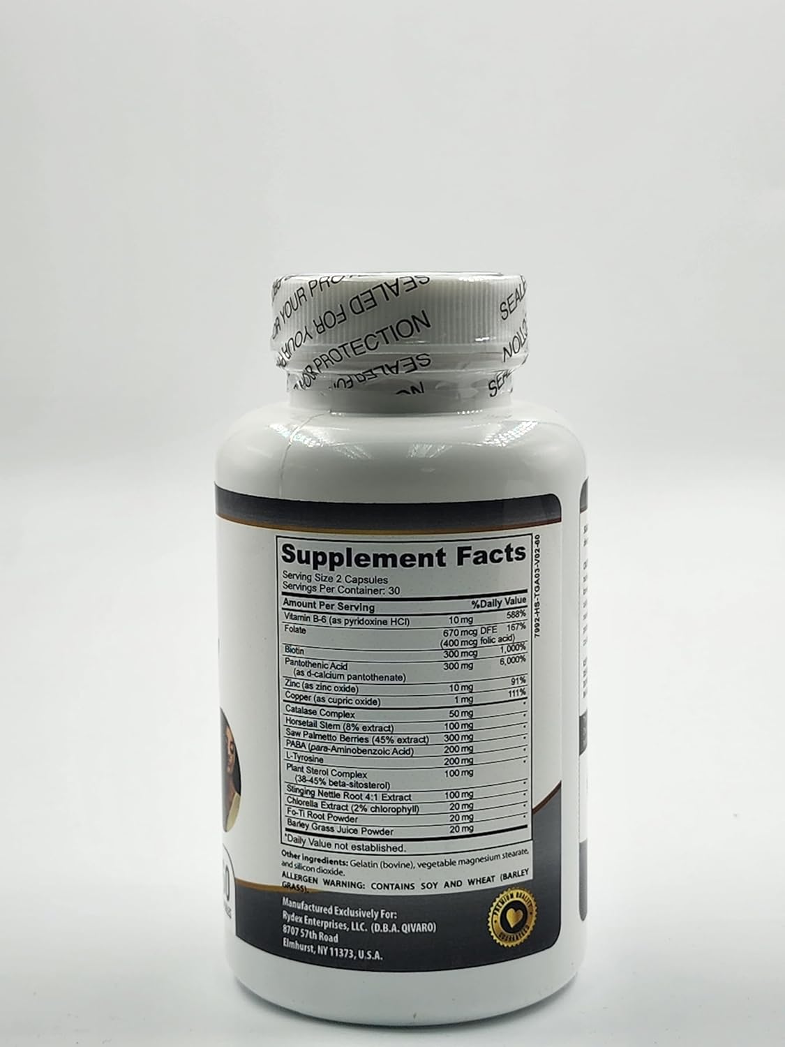 Gray Away Complex by Qivaro - Advanced Unisex Supplement for Restoring Natural Hair Color - Reverse Graying in Men and Women - 60 Capsules