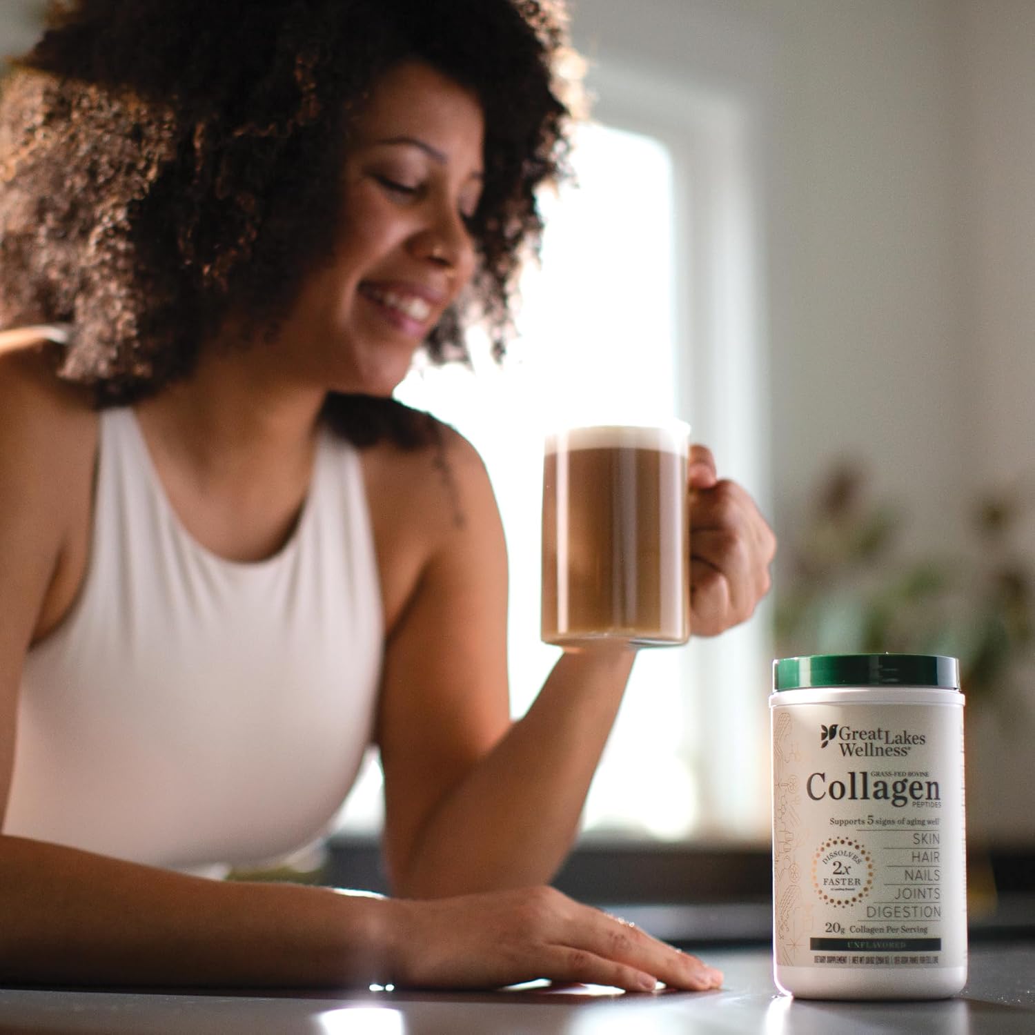 Great Lakes Wellness Collagen Peptides Powder Supplement - Unflavored Hydrolyzed Peptides for Skin, Hair, Nails, and Joints - Non-GMO, Keto, Paleo, Gluten-Free - 10 oz Canister, Pack of 2