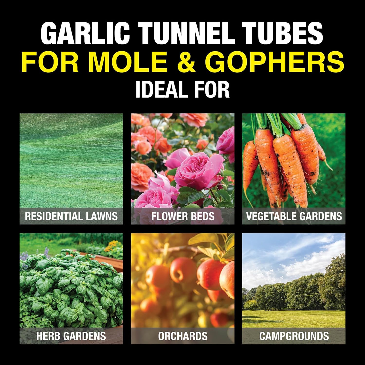 Green 410-2 Garlic Tunnel Tubes Repel Moles & Gophers Efficiently