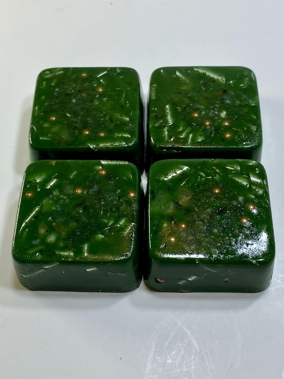 Green Chromium Oxide Mini Cube Tower Busters Crystal Orgone - Green Chromium Oxide Variant