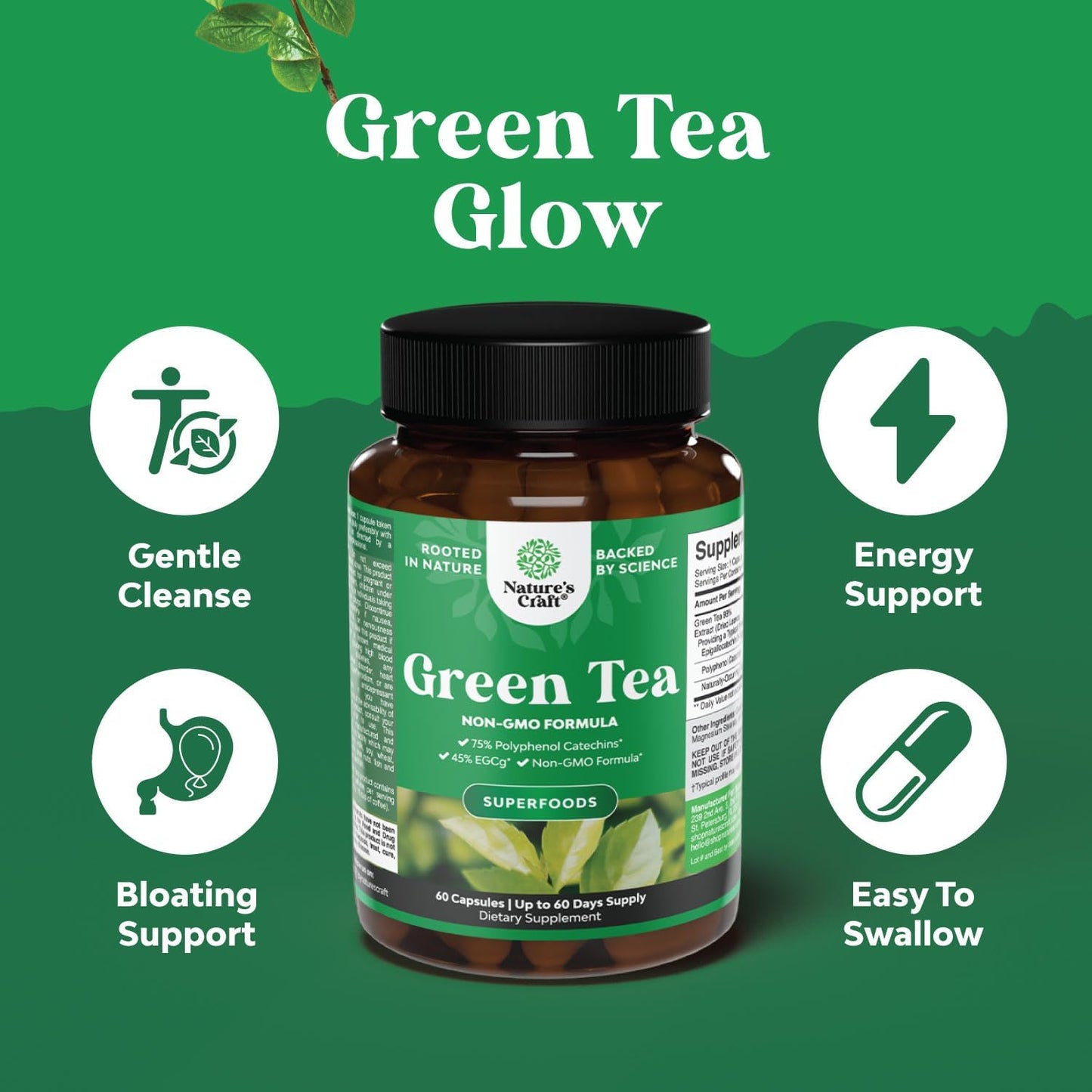 Green Coffee Bean Extract Bundle: Antioxidant Heart Health, Mental Focus, Slimming Formula Pills, Belly Healthy Weight Support - Metabolism Booster for Men and Women