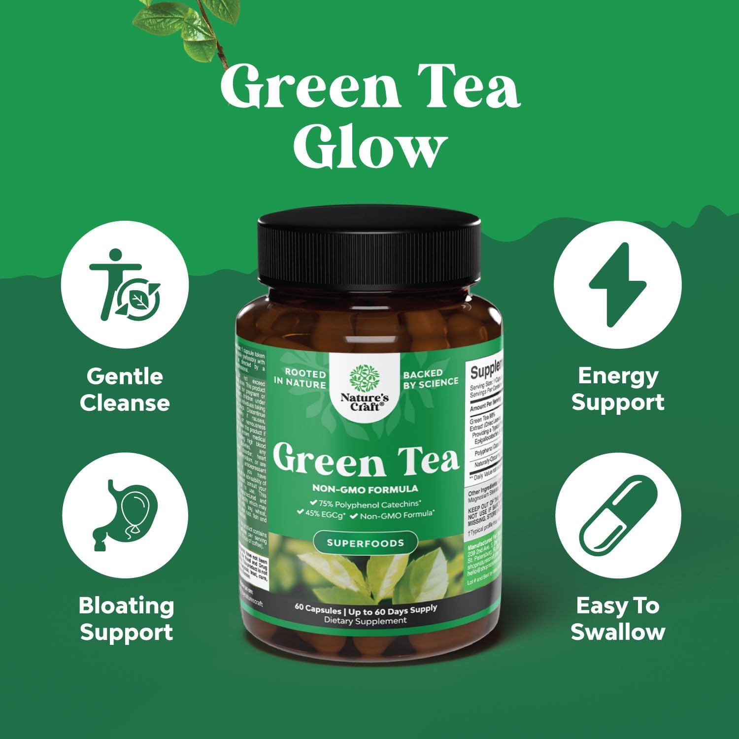 Green Coffee Bean Extract Bundle: Antioxidant Heart Health, Mental Focus, Slimming Formula Pills, Belly Healthy Weight Support - Metabolism Booster for Men and Women