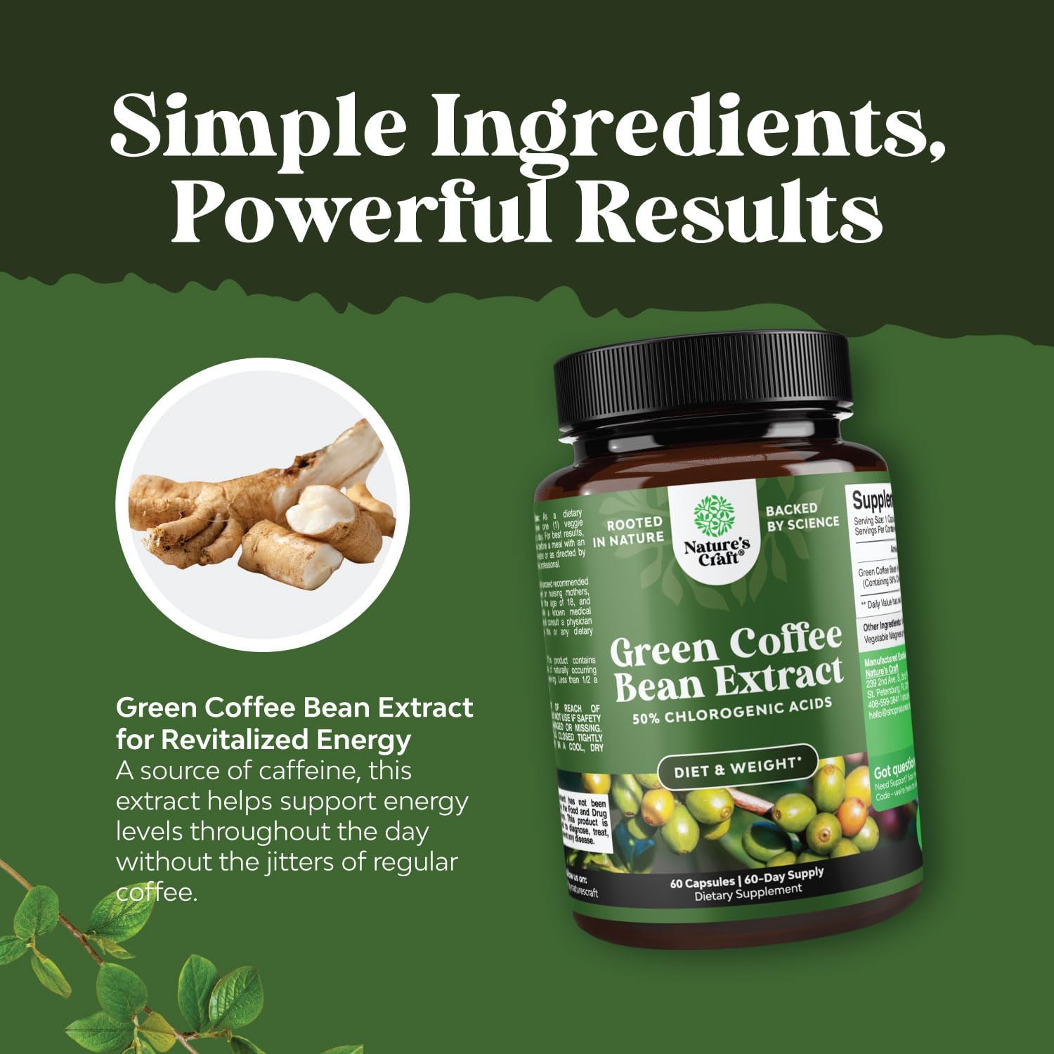 Green Coffee Bean Extract Bundle for Heart Health, Mental Focus, Size Reduction, and Detox with Activated Charcoal Capsules for Bloating Relief and Body Cleanse