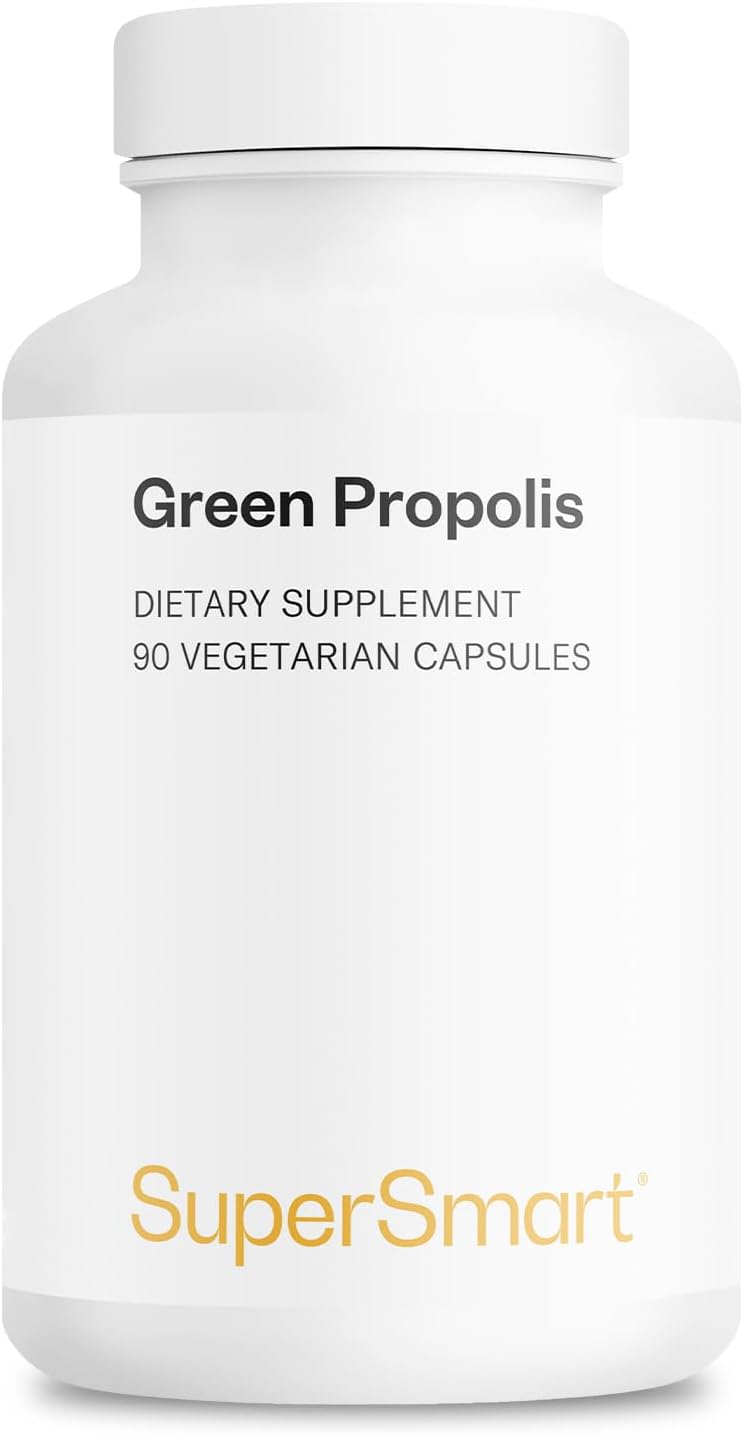 Green Propolis Supplement - 1200mg Daily Dosage (Patented) - Natural Extract from Brazil | Non GMO & Gluten Free - 90 Vegetarian Capsules by Supersmart