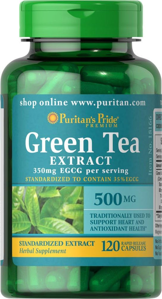 Green Tea Standardized Extract Capsules 500mg - 120 Count by Puritan's Pride