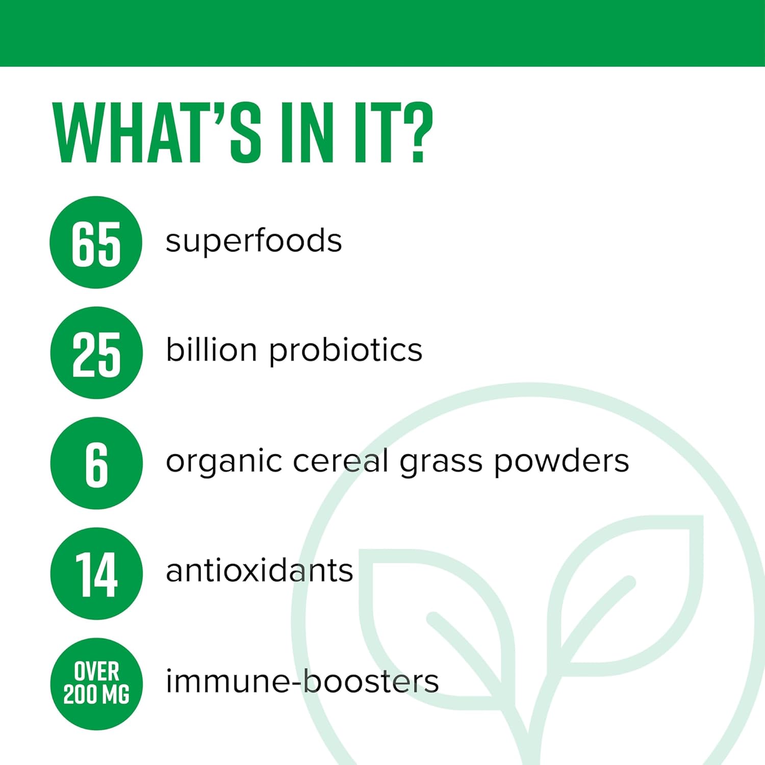 Green Vibrance Superfood Powder with 65 Plant-Based Superfoods, 25 Billion Probiotics, Fiber, Adaptogens & Enzymes - 60 Servings