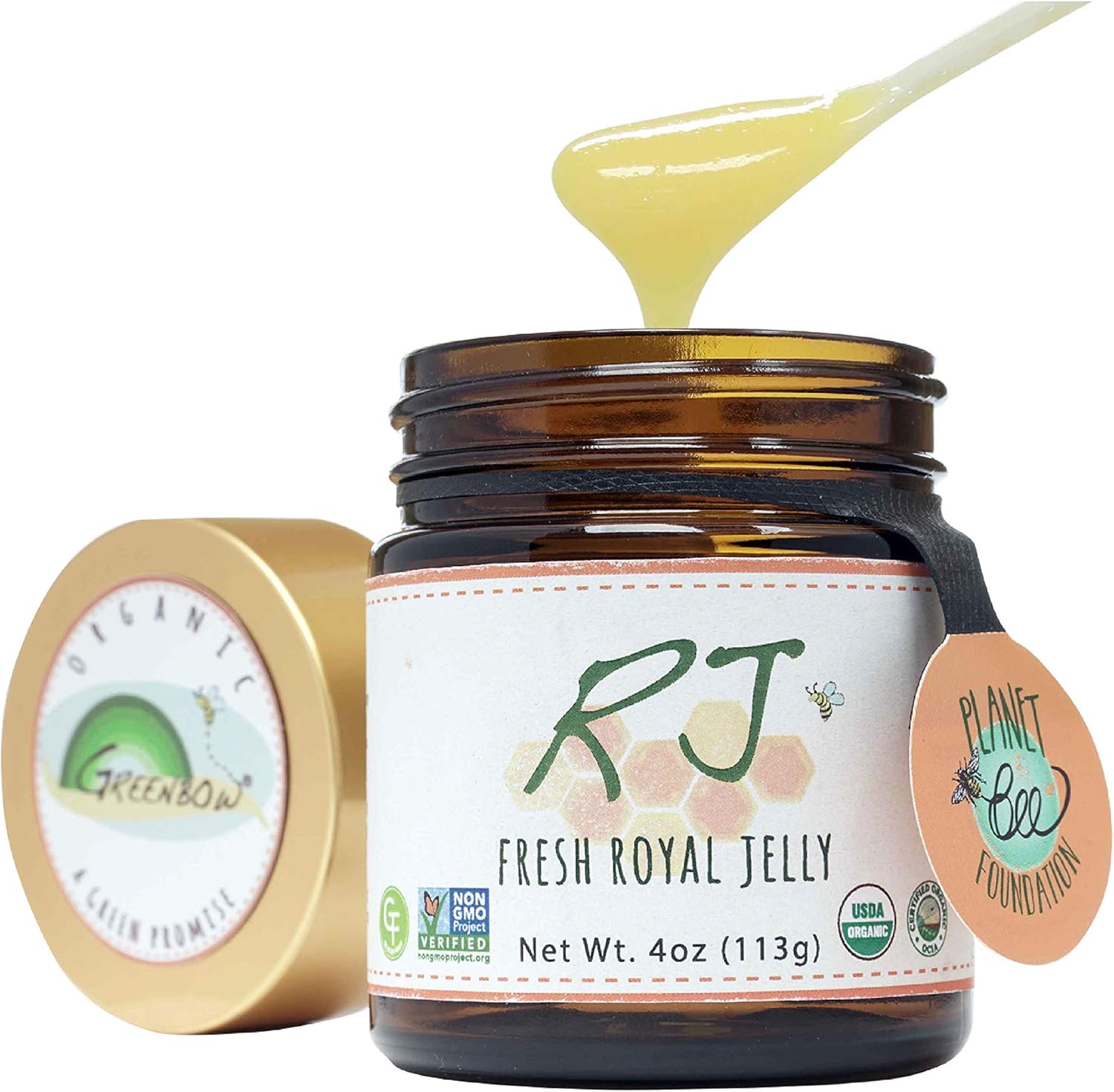 Greenbow Organic Fresh Royal Jelly - USDA Certified Organic, Non-GMO, Halal, Gluten Free - Highly Nutritious (113g)
