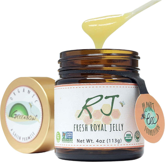 Greenbow Organic Fresh Royal Jelly - USDA Certified Organic, Non-GMO, Halal, Gluten Free - Highly Nutritious (113g)