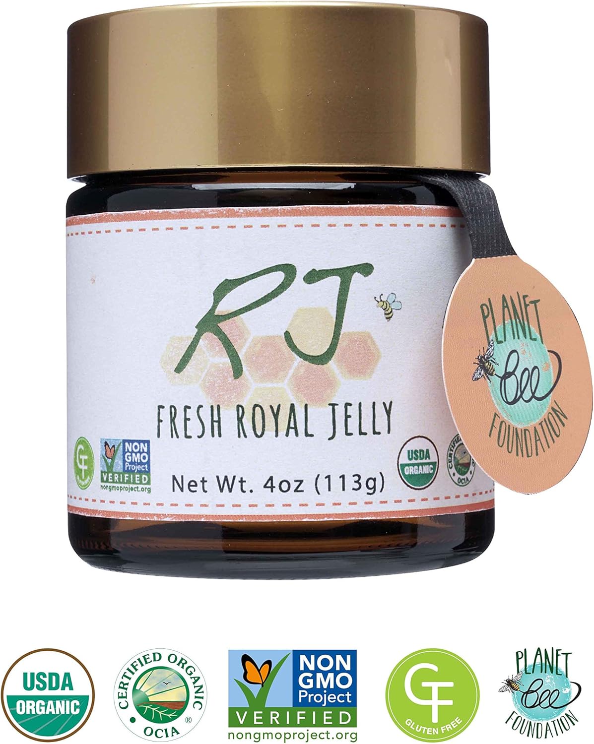 Greenbow Organic Fresh Royal Jelly - USDA Certified Organic, Non-GMO, Halal, Gluten Free - Highly Nutritious (113g)