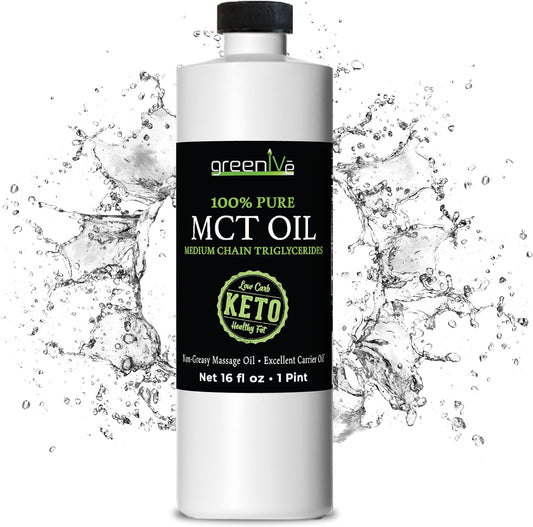 GreenIVe MCT Oil: Pure Non GMO Body & Mind Fuel (16 oz) - 100% MCT Oil