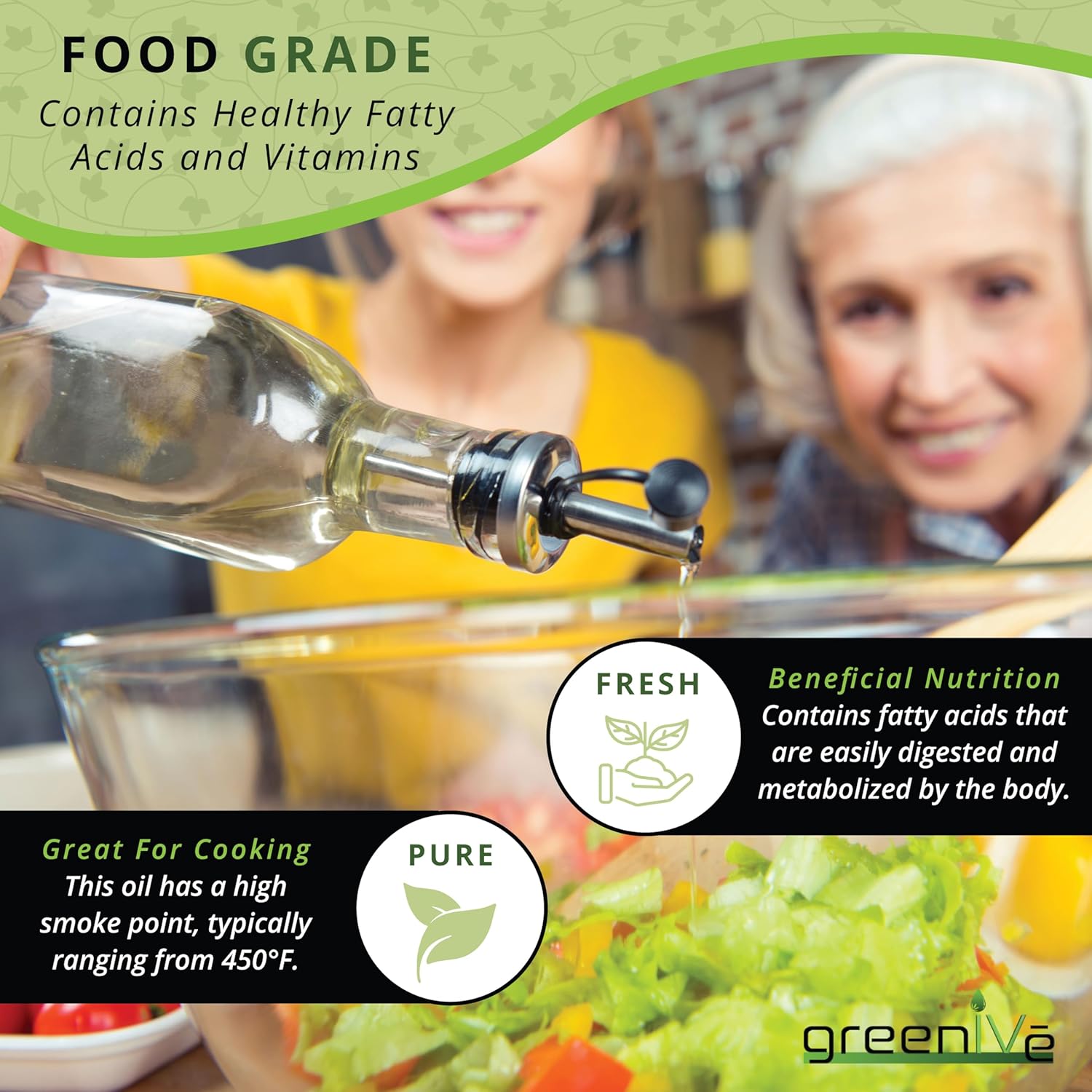 GreenIVe MCT Oil: Pure Non GMO Body & Mind Fuel (16 oz) - 100% MCT Oil