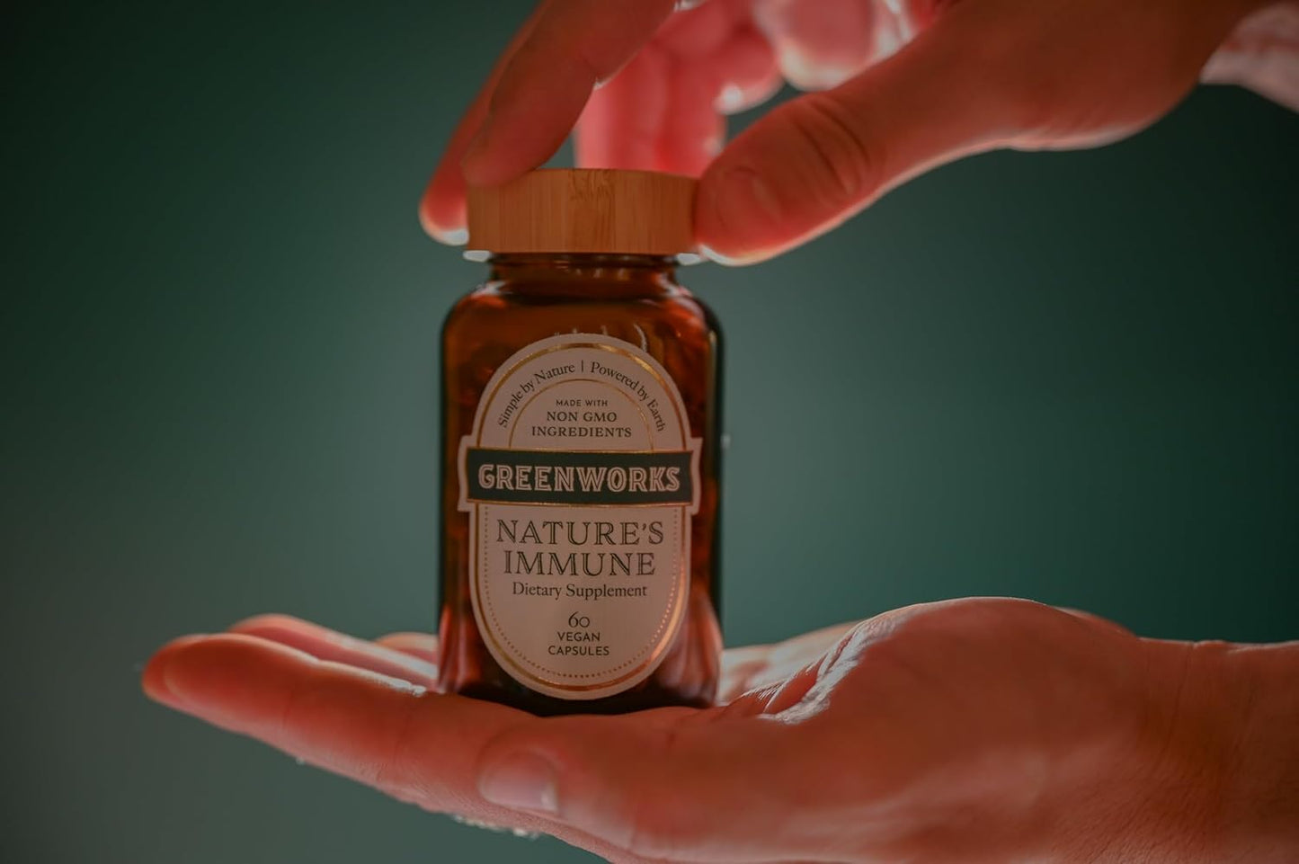 Greenworks Nature's Immune - Organic Vegan Daily Immune Support with Elderberry, Echinacea, Ginger, Turmeric - Non-GMO - 30 Servings
