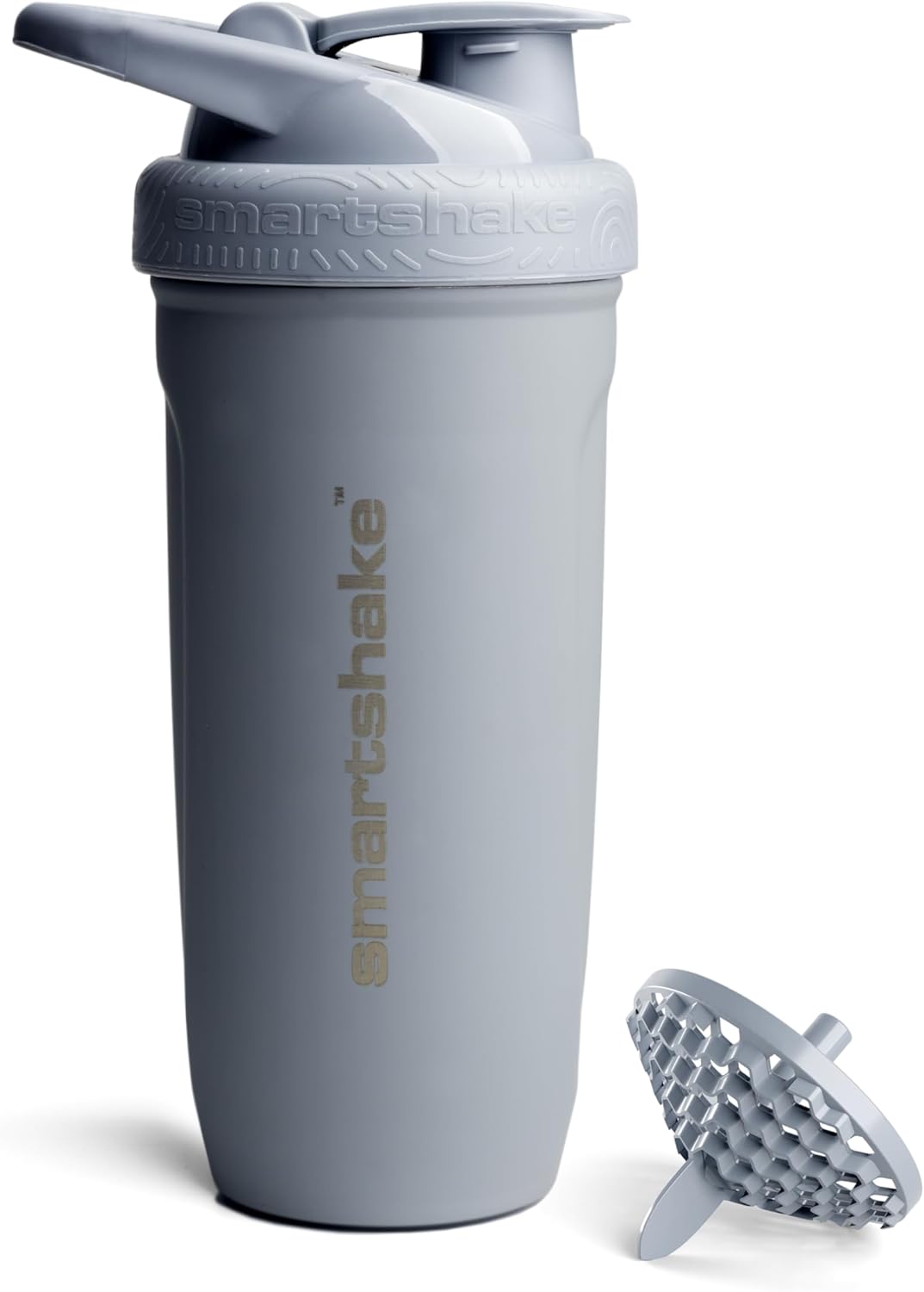 Grey Smartshake Reforce Stainless Steel Shaker Bottle - 900 ml Capacity