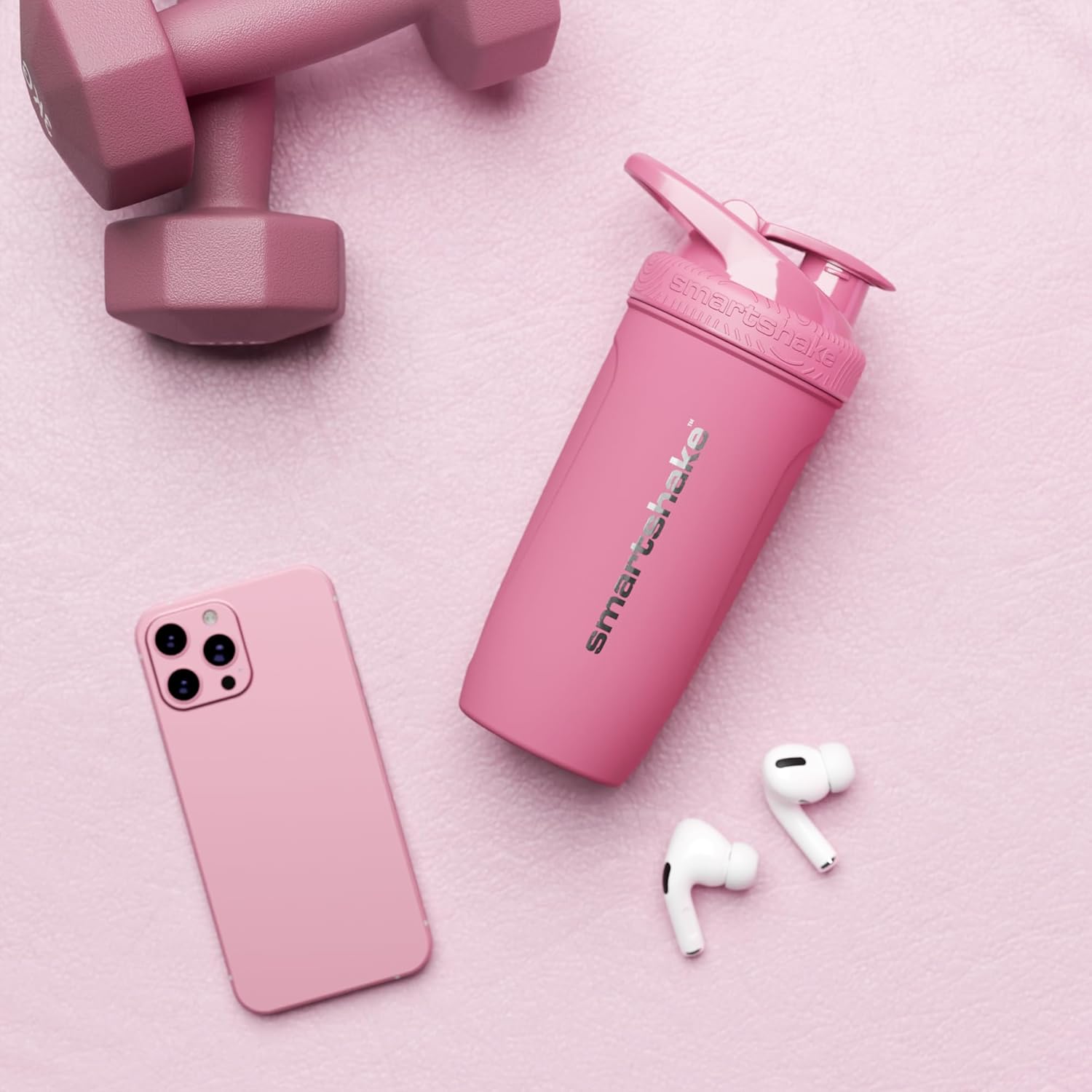 Grey Smartshake Reforce Stainless Steel Shaker Bottle - 900 ml Capacity