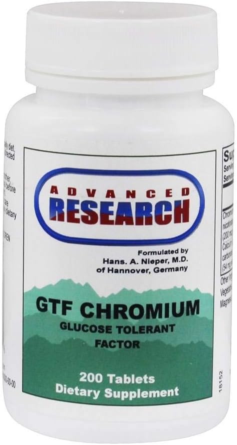 GTF Chromium Nutrient Carriers for Advanced Research - 200 Tablets