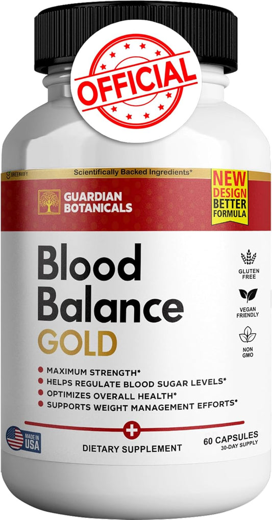 Guardian Botanicals Blood Balance Formula - All Natural Maximum Strength Daily Supplement for Healthy Blood Levels (60 Capsules)