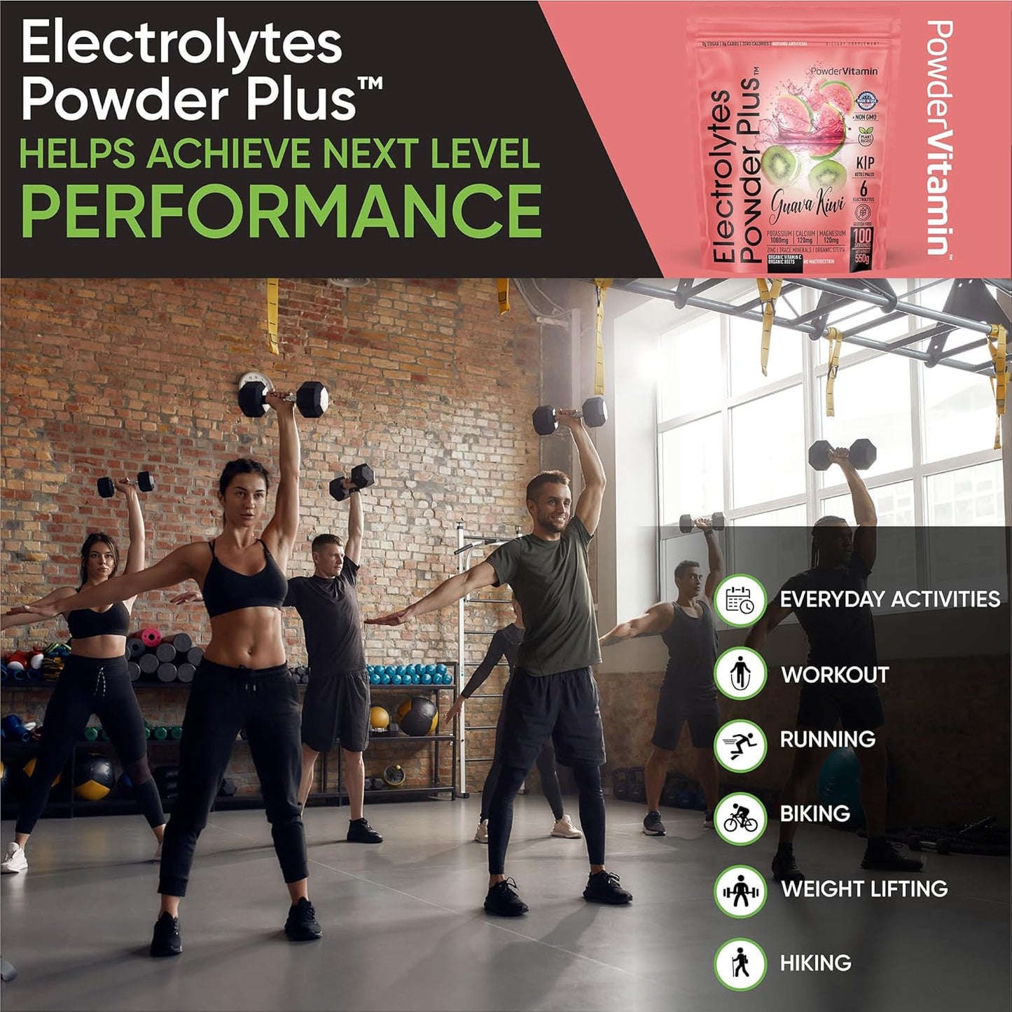Guava Kiwi Electrolyte Powder - 100 Servings, Zero Calorie, Keto-Friendly with Potassium, Calcium, and Magnesium for Hydration