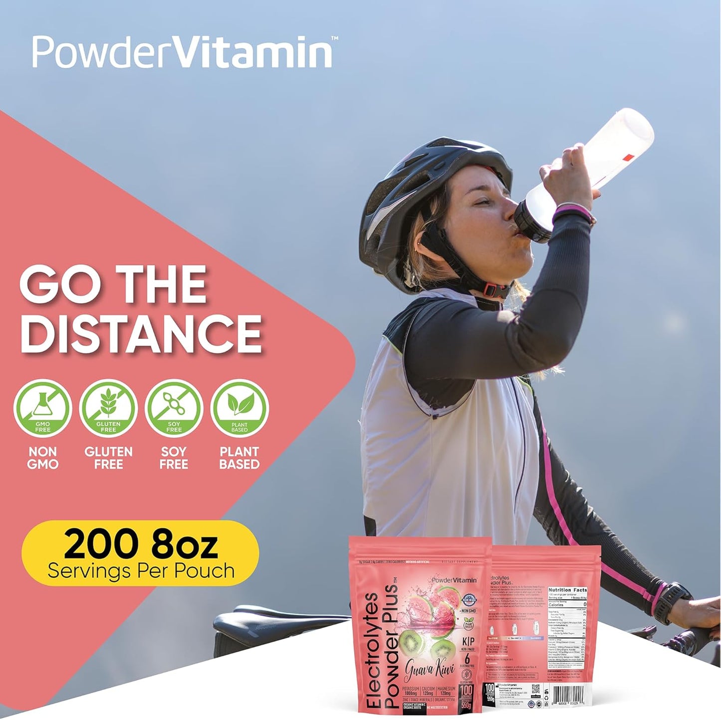 Guava Kiwi Electrolyte Powder - 100 Servings, Zero Calorie, Keto-Friendly with Potassium, Calcium, and Magnesium for Hydration