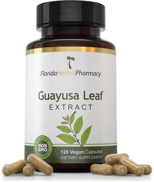 Guayusa Leaf Extract Capsules 10:1 - 120 Capsules, 500mg Each - 1000mg Serving - Florida Herbal Pharmacy