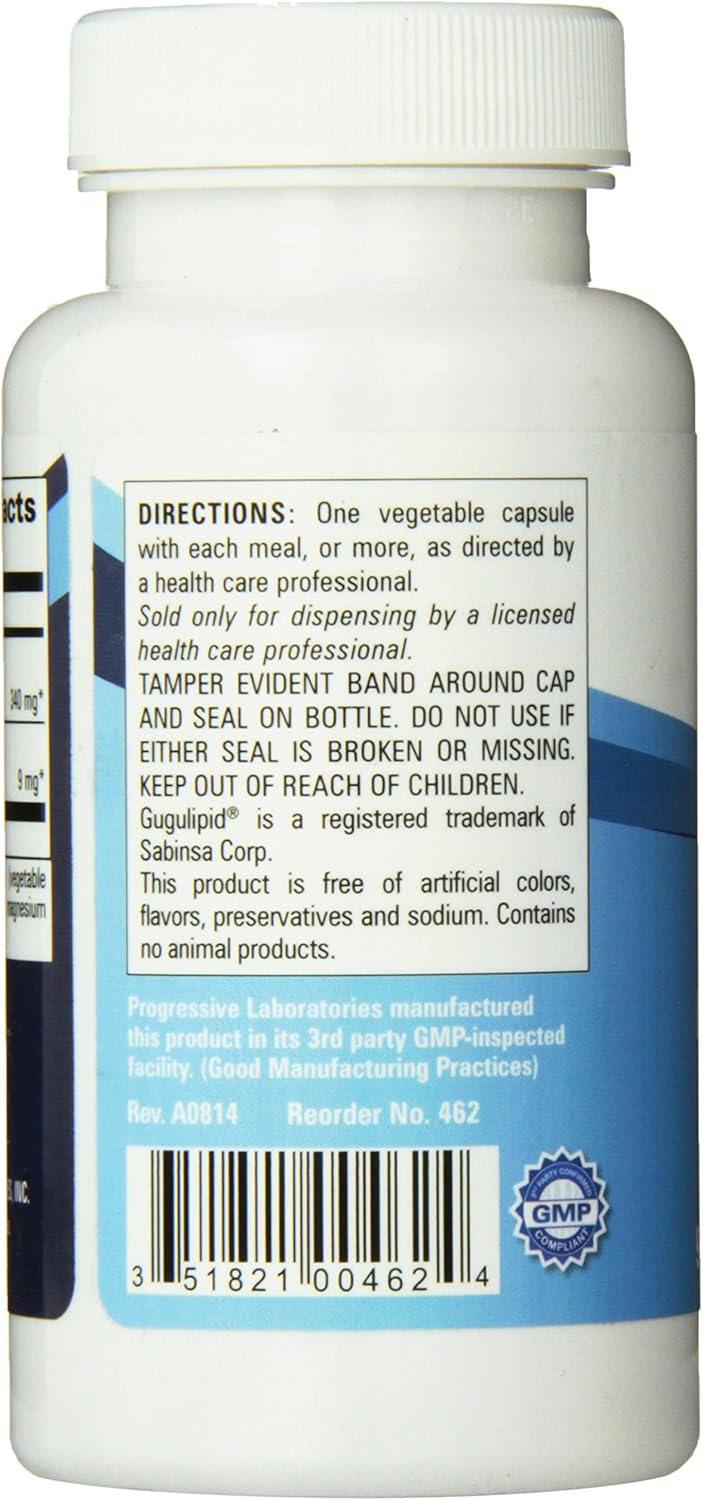 Gugulipid Supplement by Progressive Laboratories - 90 Count Bottle for Heart Health and Cholesterol Support