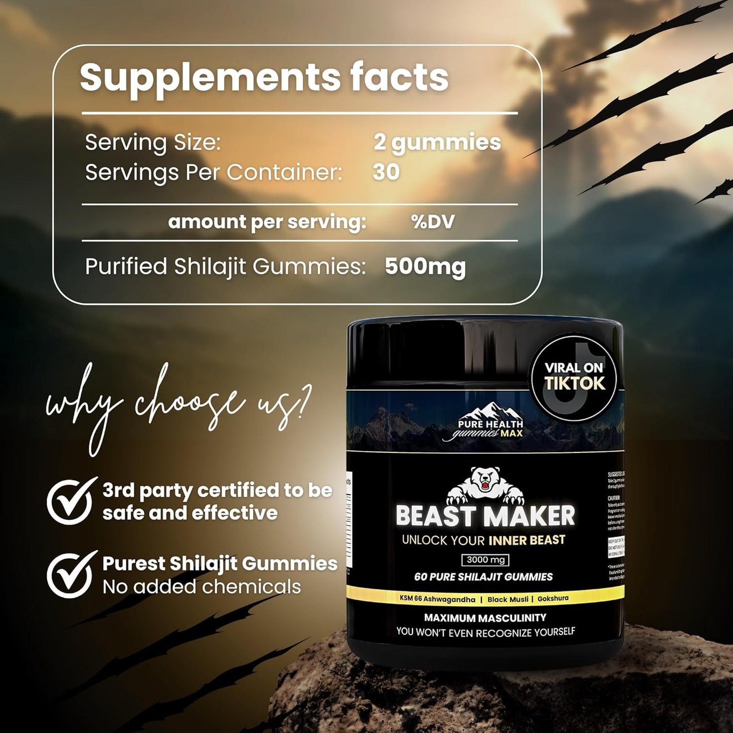 Gummies with Heightener and Pure Shilajit for Enhanced Wellness