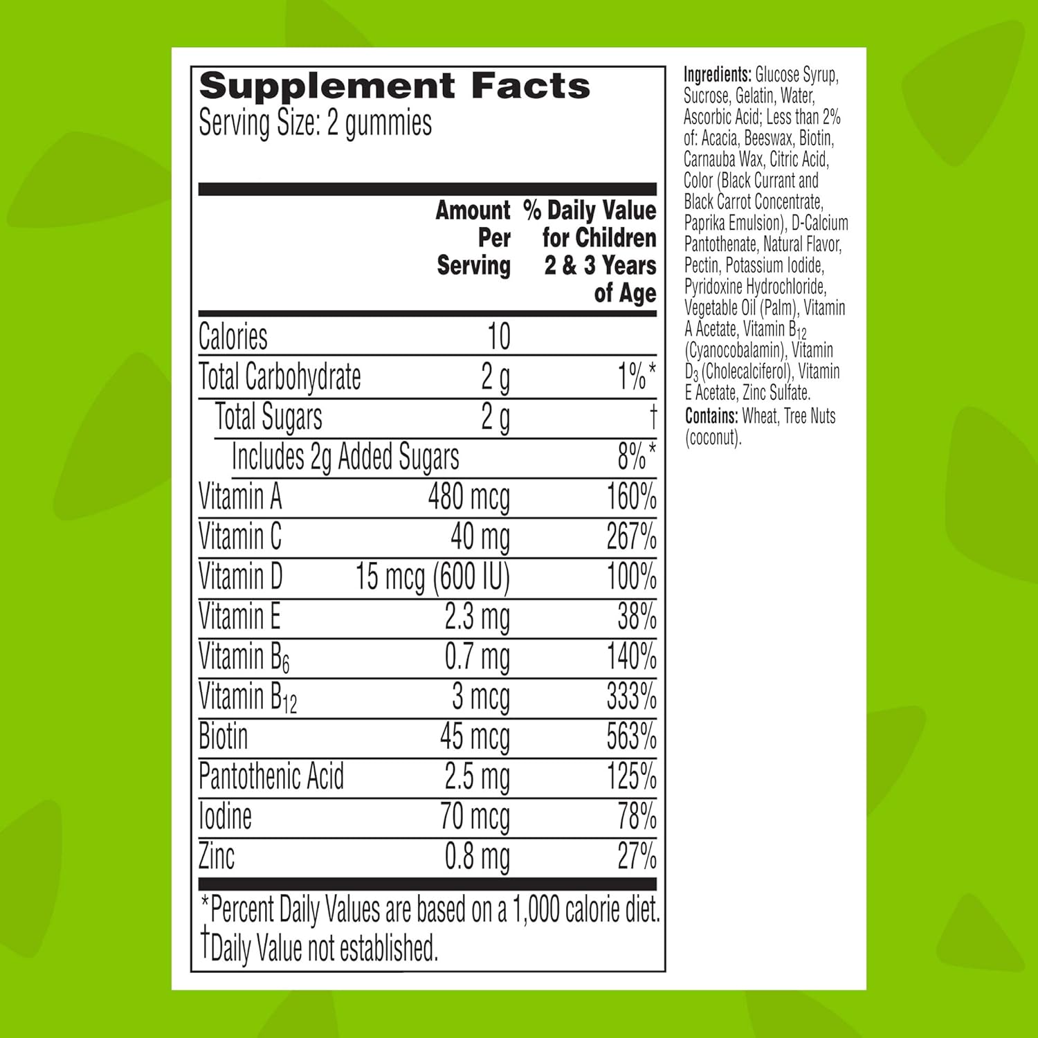 Gummy Multivitamin for Toddlers with Vitamins A, C, D, B12, Zinc - 80ct