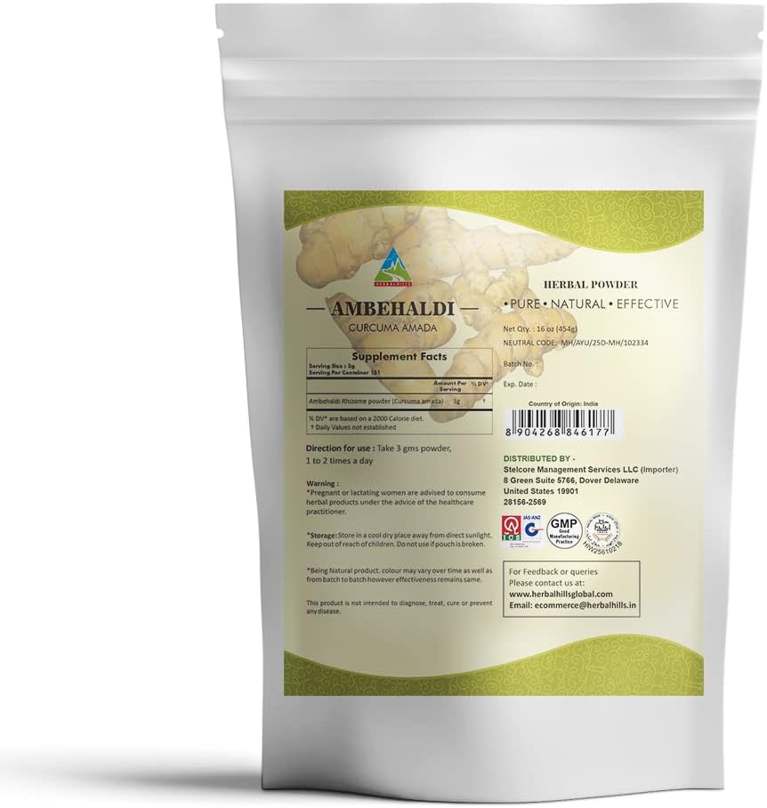Gurmar and Ambehaldi Powder Combo Pack - 16 oz Each | Herbal Hills | Promotes Healthy Living