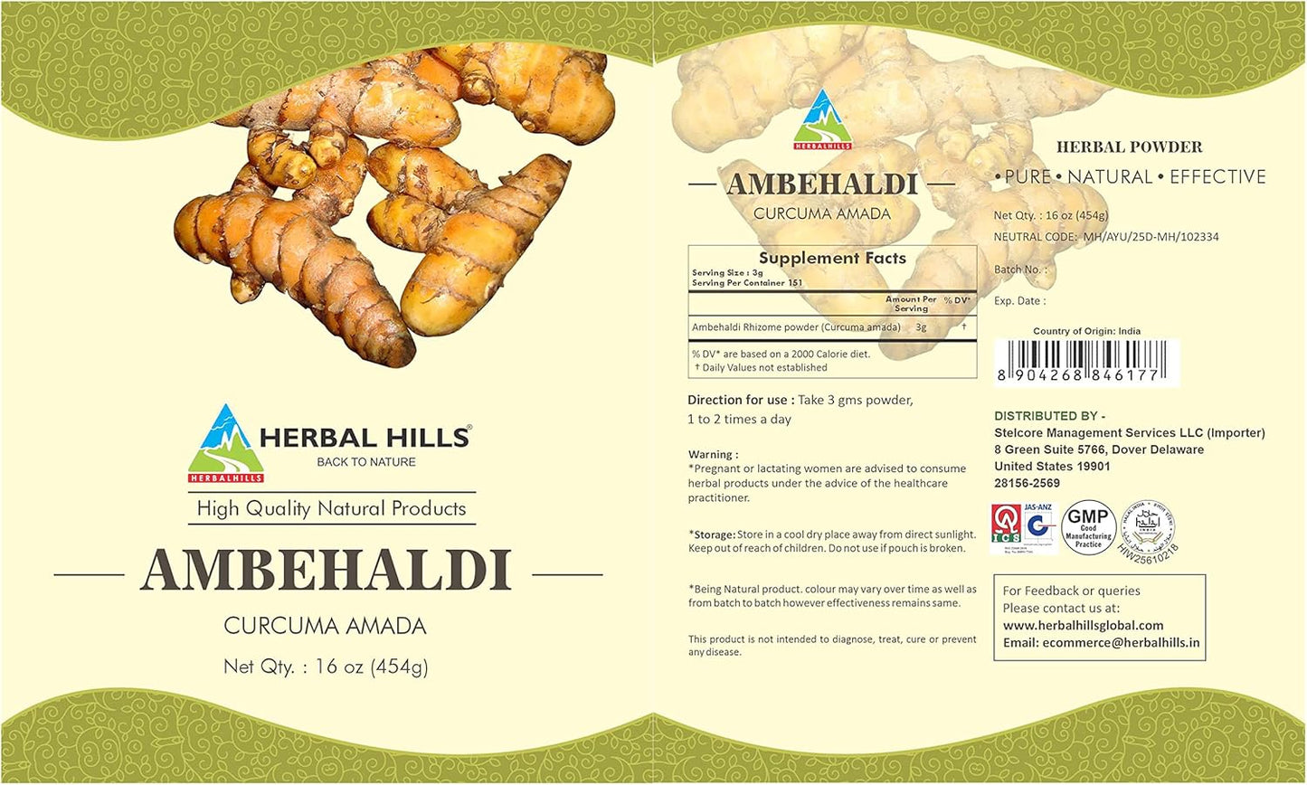 Gurmar and Ambehaldi Powder Combo Pack - 16 oz Each | Herbal Hills | Promotes Healthy Living
