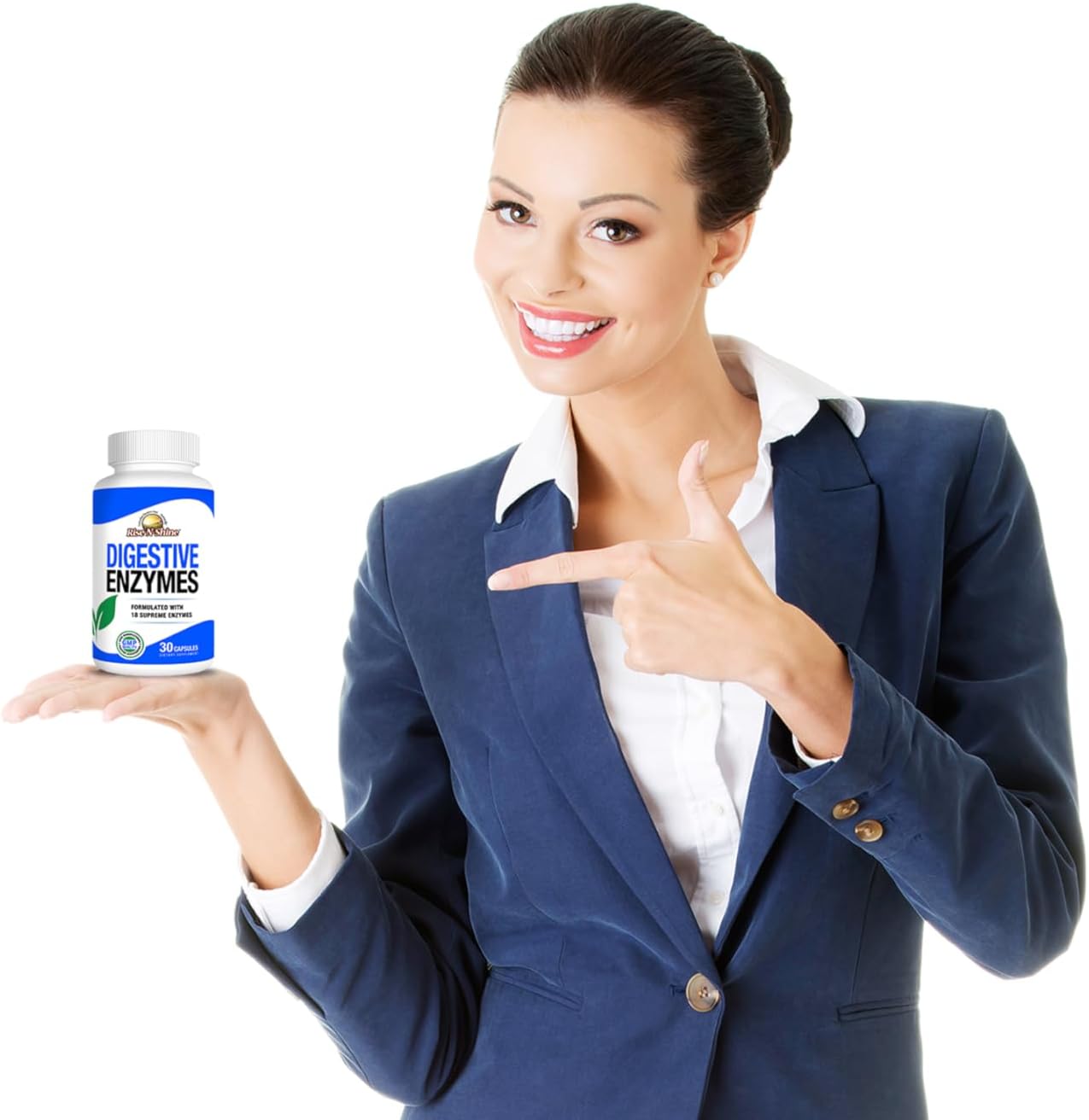 Gut Health Supplement for Women & Men - Digestive Enzymes with Probiotics, Bromelain, Lipase, Papain, Lactase - 30 Capsules