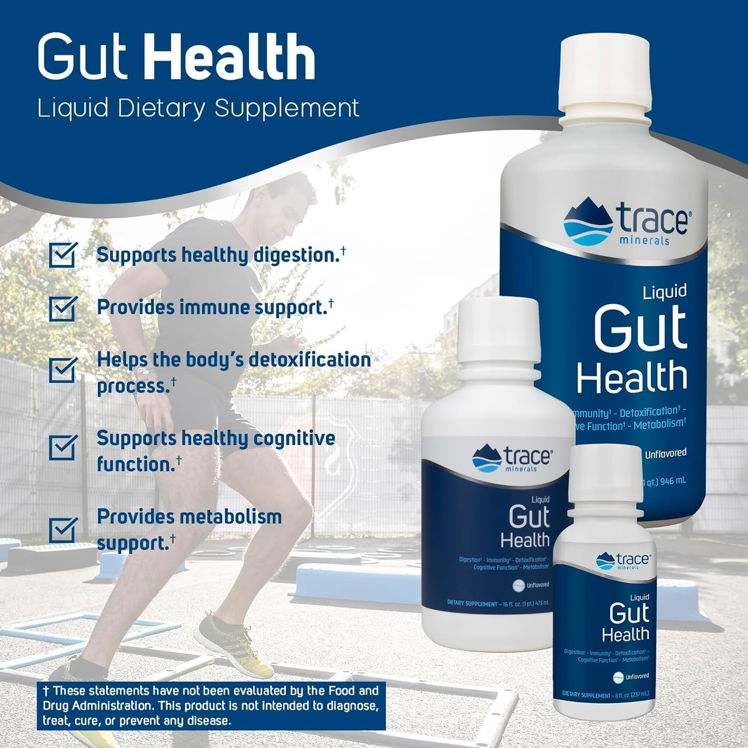 Gut Health Support Supplement with Trace Minerals, Humic & Fulvic Acid - Promotes Healthy Digestion & Immune System Function - Unflavored Liquid Formula, 8 fl oz Bottle