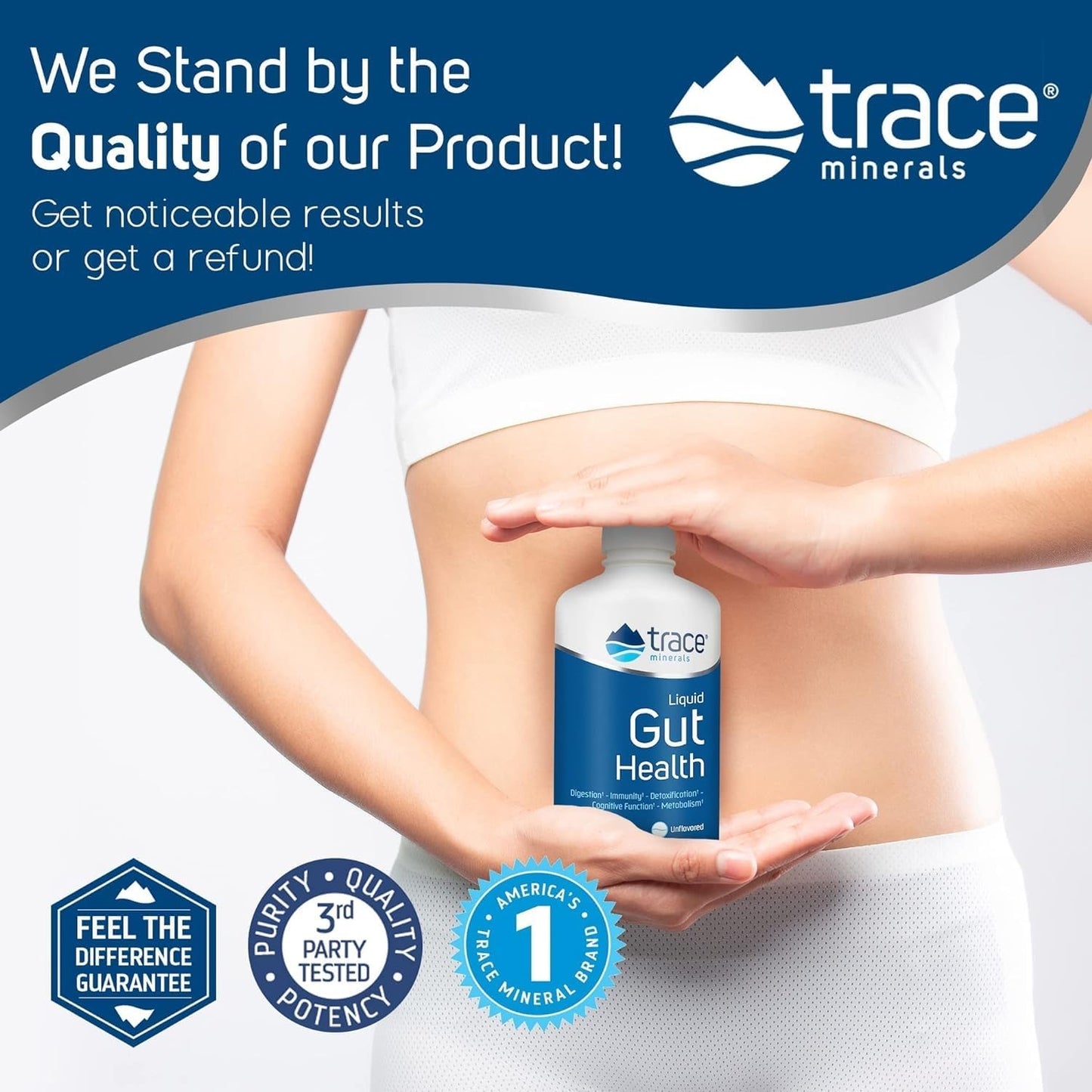 Gut Health Support Supplement with Trace Minerals, Humic & Fulvic Acid - Promotes Healthy Digestion & Immune System Function - Unflavored Liquid Formula, 8 fl oz Bottle