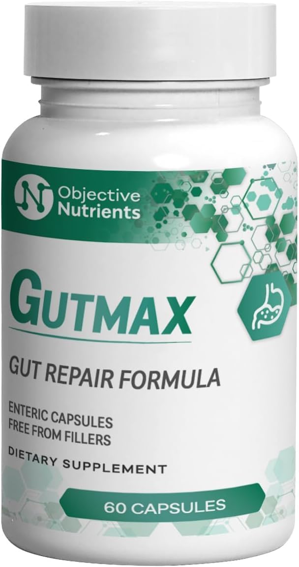 Gutmax Gut Repair Formula with Lactoferrin and Butyrate, Enteric Capsules - 60 Count, No Fillers