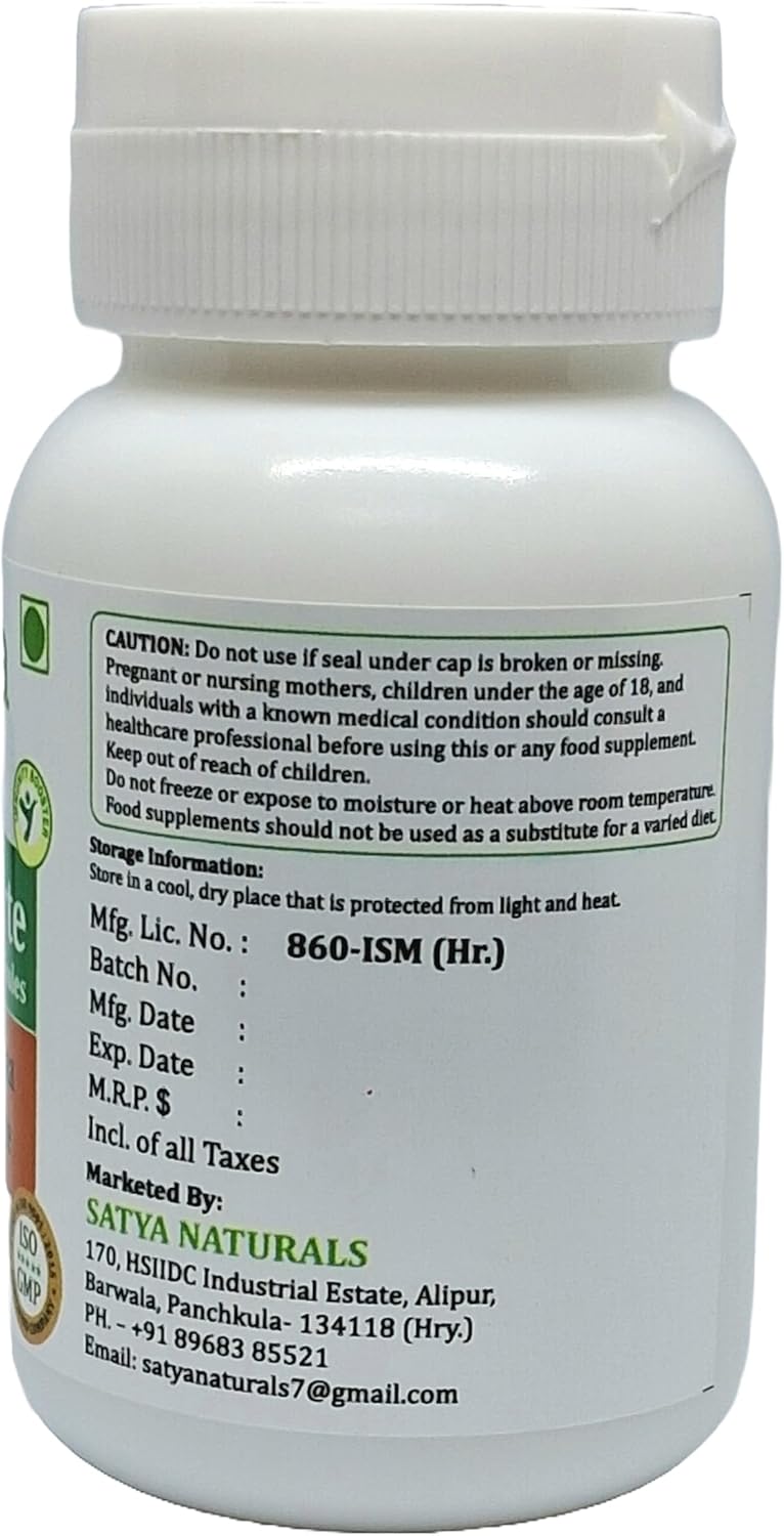Gymnema Sylvestre Extract Capsules 500mg | Ayurvedic Herbal Supplement for Men and Women | Satya Naturals Gurmar Forte (60 Veg Capsules)