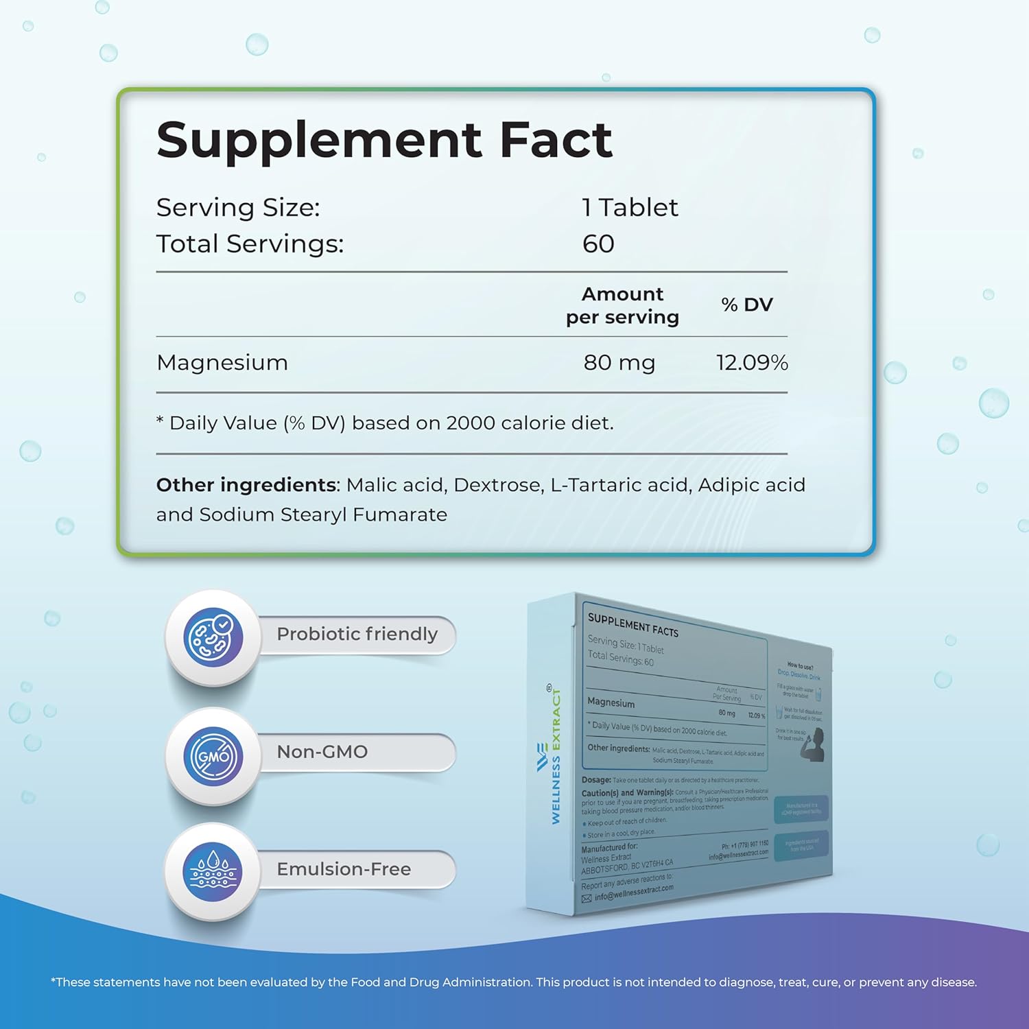 H2 Molecular Hydrogen Water Tablets for Healthy Hydration, Energy, and Metabolism Support - 8 PPM (60 Tablets, Unflavored)
