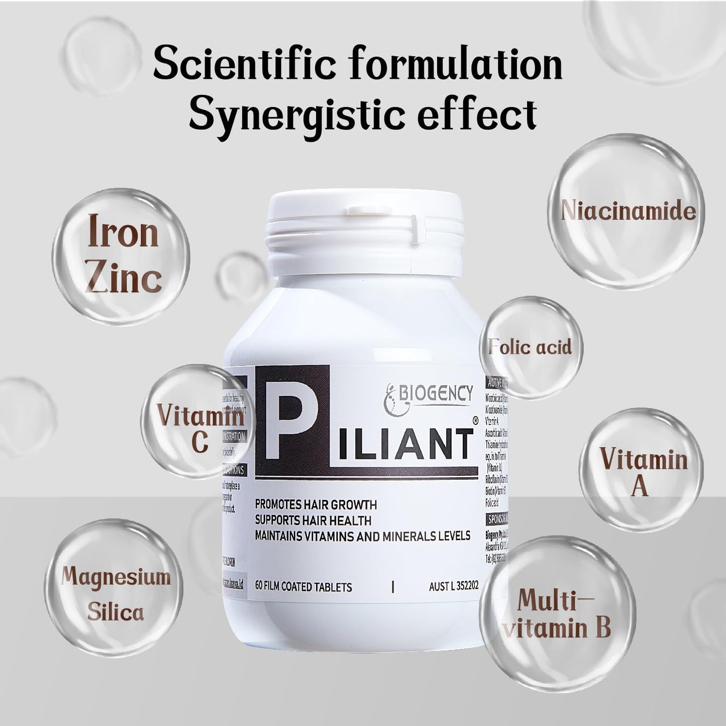 Hair Growth Supplement with NAD+, Folic Acid, and Niacinamide - Promotes Black Hair Growth and Metabolism - 60 Tablets for Men and Women