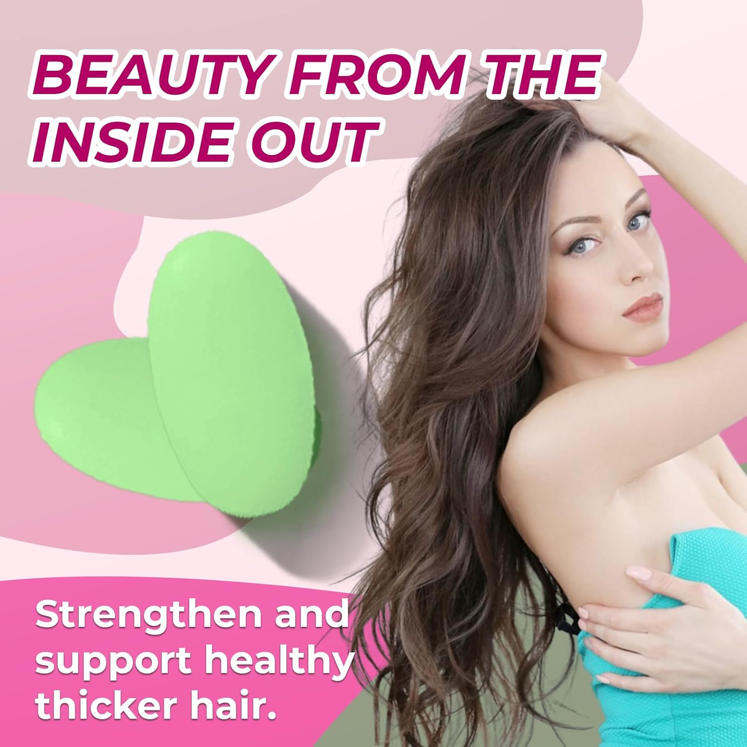 Hair Growth Vitamins with Biotin - Skin, Nail, Hair Supplement - 30 Tablets - USA Made