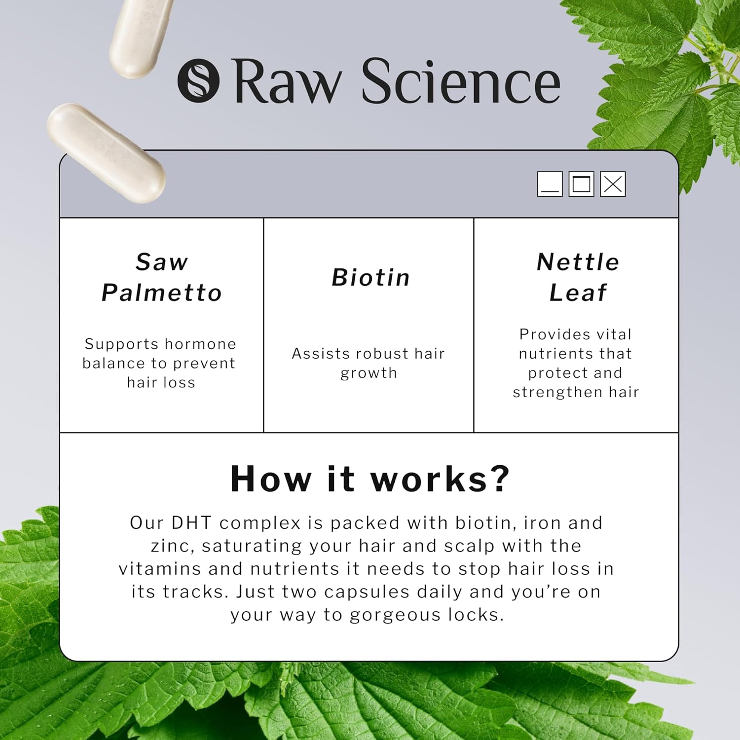 Hair Loss Supplement with Biotin & Saw Palmetto for Men & Women - DHT Blocker for Healthy Hair Growth - Made in USA - Gluten-Free & Vegetarian - 60 Capsules