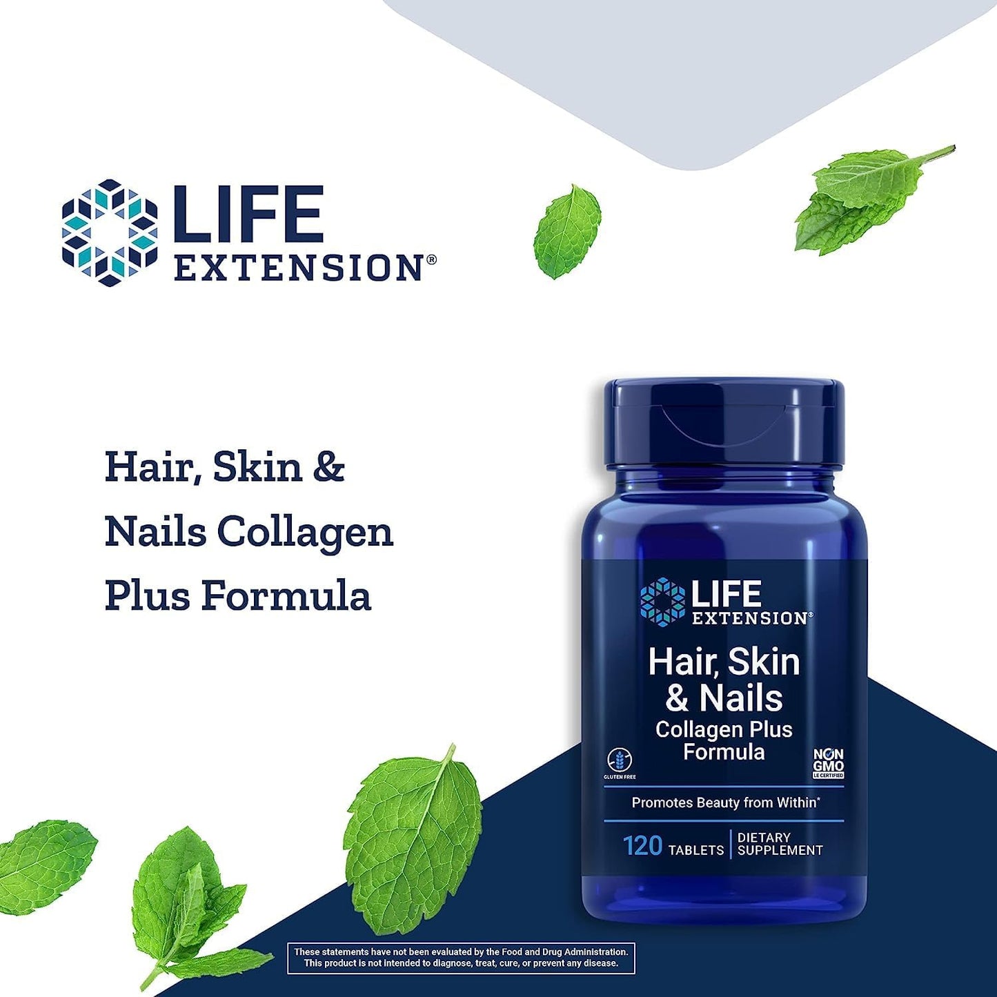 Hair, Skin, and Nails Collagen Plus Formula with Multivitamin - 120 Count & 60 Tablets for Life Extension
