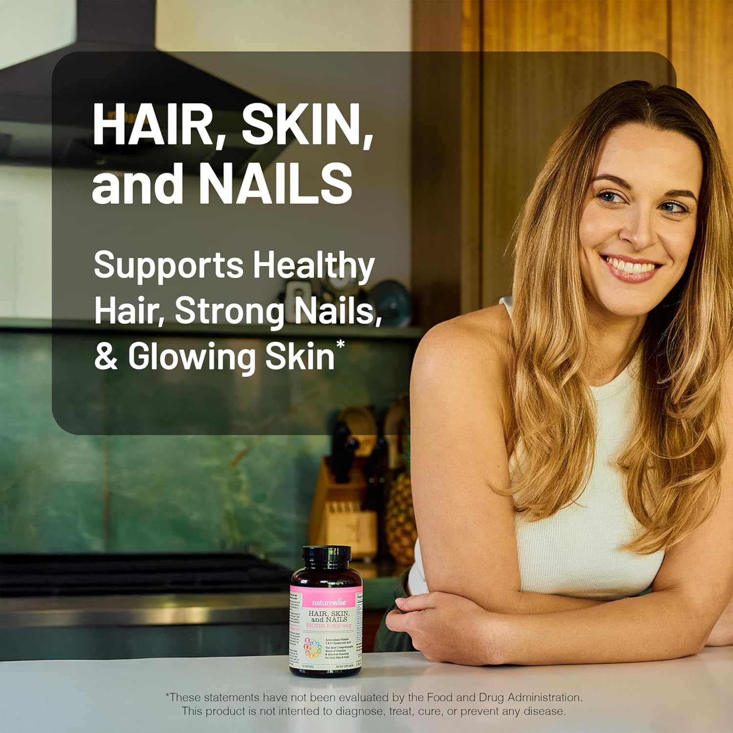 Hair Skin and Nails Vitamin with Biotin 5000mcg, Hyaluronic Acid, and Collagen - Women's Formula with Vitamins C, B Complex, D3, A, E, and Iron - Non-GMO, Gluten Free - 540 Softgels[6-Month Supply]